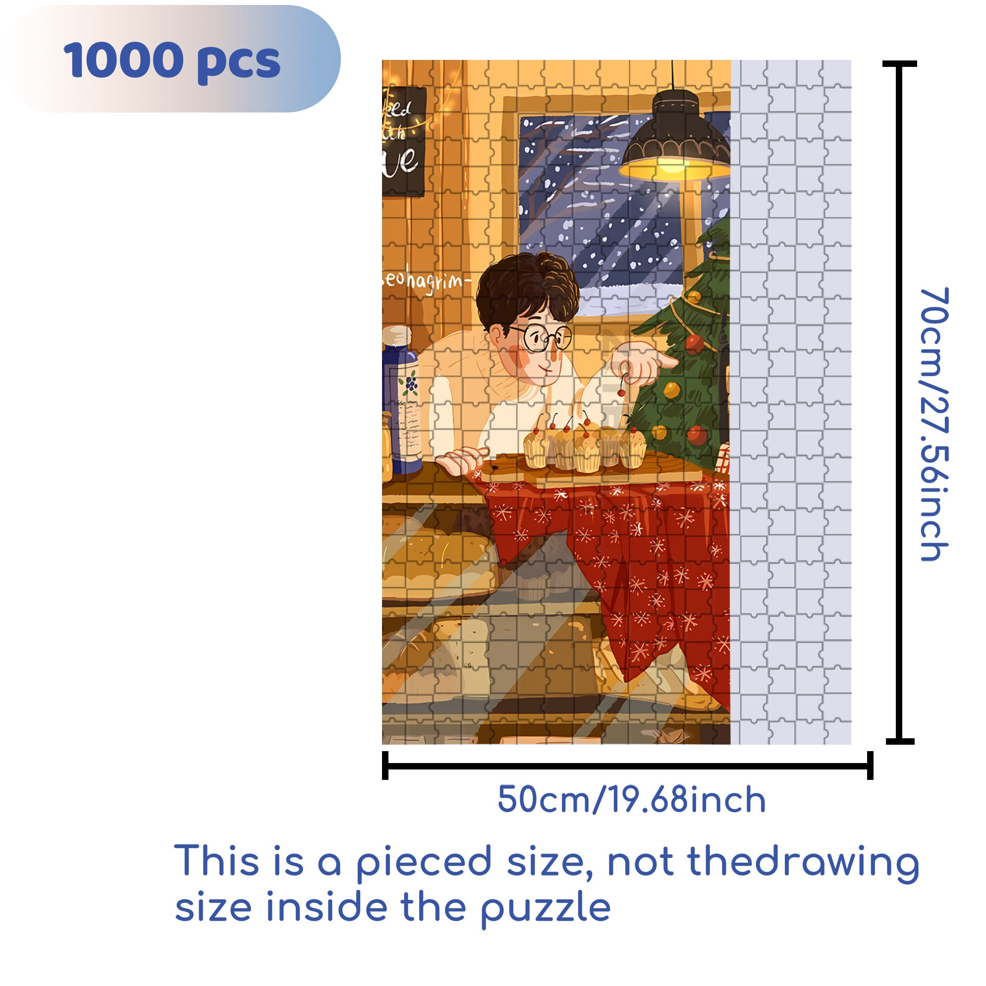 Baked With Love 500pcs/1000pcs Jigsaw Puzzle, Scratch-Resistant, Interactive Family Game & Brain-Boosting DIY Decor, Perfect for Halloween, Christmas & New Year Gifts, Family Puzzle Game