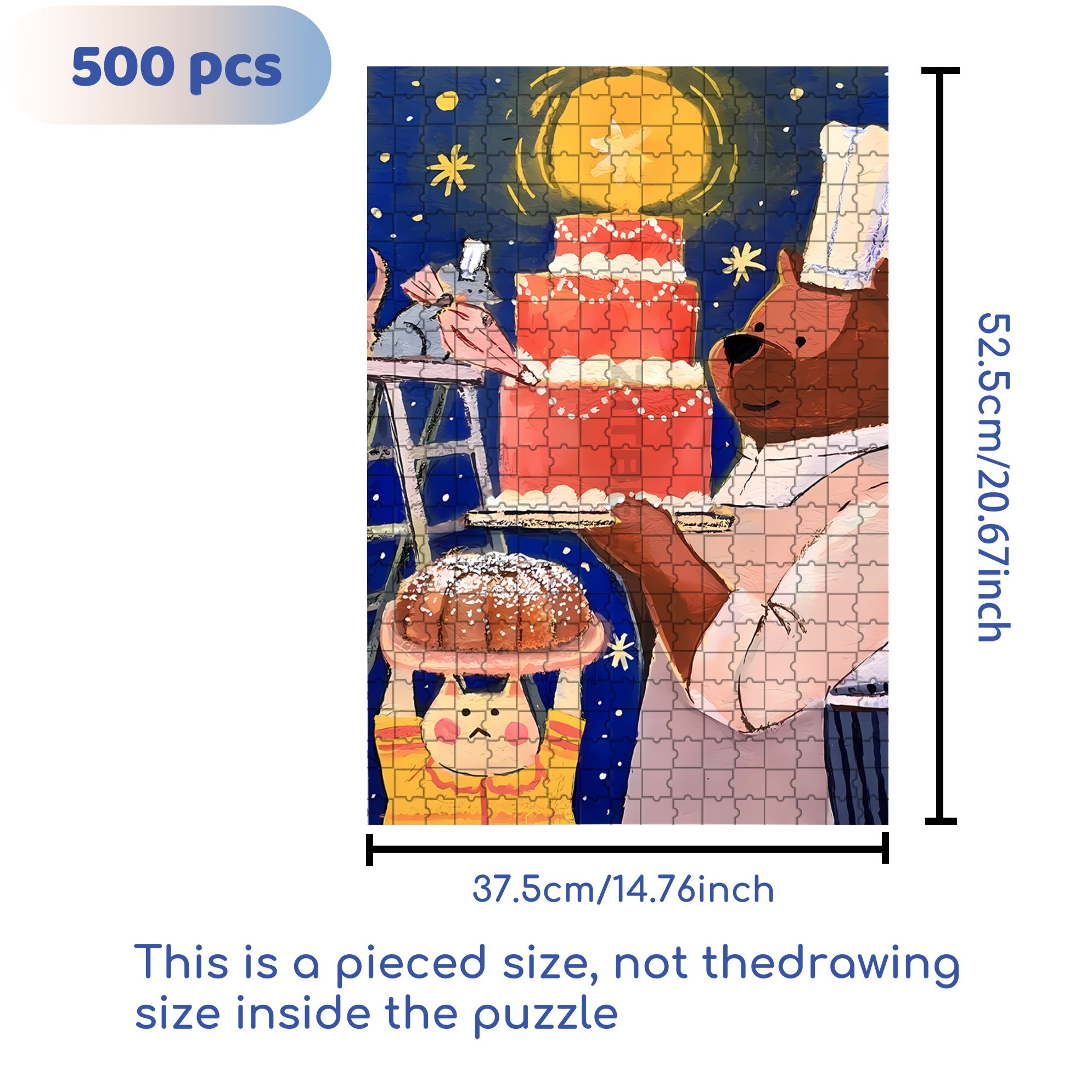 Baking Master 500pcs/1000pcs Jigsaw Puzzle, Scratch-Resistant, Interactive Family Game & Brain-Boosting DIY Decor, Perfect for Halloween, Christmas & New Year Gifts, Family Puzzle Game