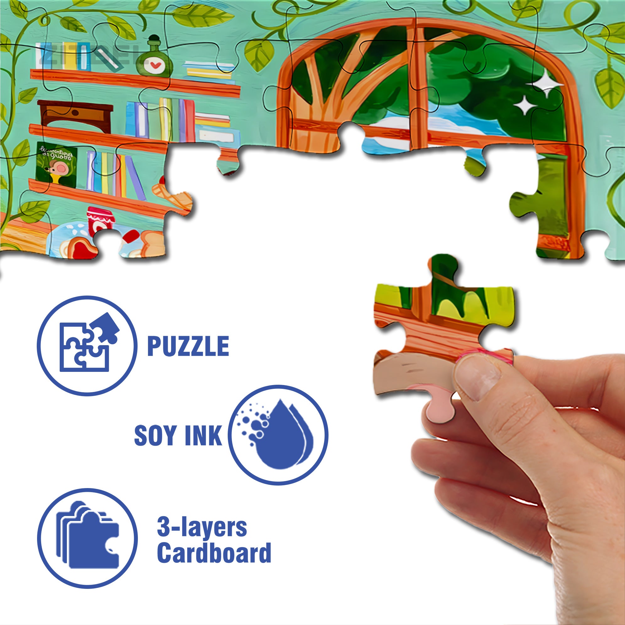 Bedtime Story 500pcs/1000pcs Jigsaw Puzzle, Scratch-Resistant, Interactive Family Game & Brain-Boosting DIY Decor, Perfect for Halloween, Christmas & New Year Gifts, Family Puzzle Game