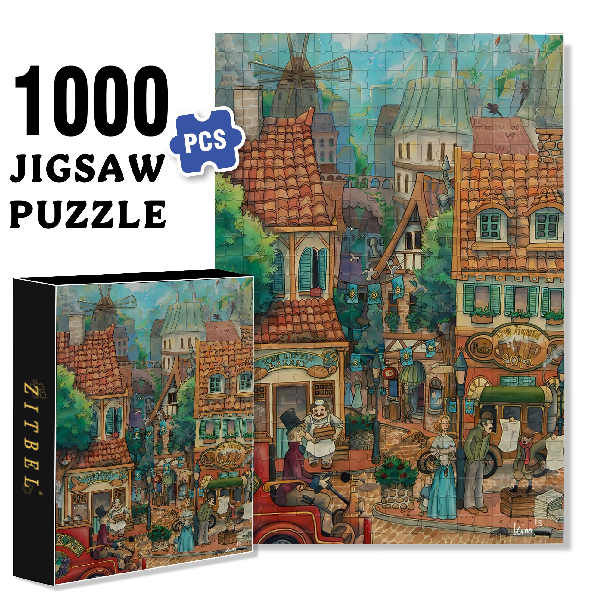 Busy Life 500pcs/1000pcs Jigsaw Puzzle, Scratch-Resistant, Interactive Family Game & Brain-Boosting DIY Decor, Perfect for Halloween, Christmas & New Year Gifts, Family Puzzle Game