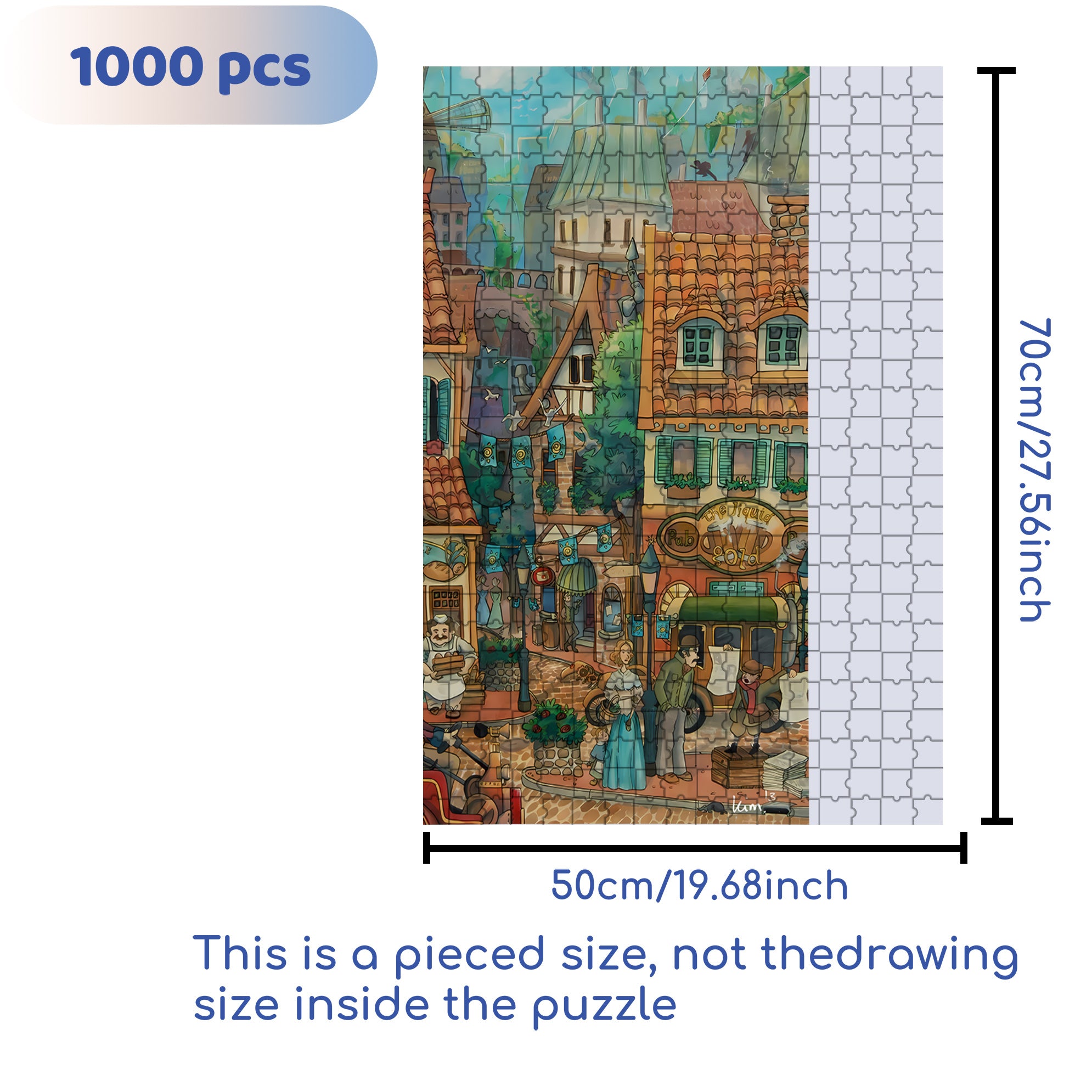 Busy Life 500pcs/1000pcs Jigsaw Puzzle, Scratch-Resistant, Interactive Family Game & Brain-Boosting DIY Decor, Perfect for Halloween, Christmas & New Year Gifts, Family Puzzle Game