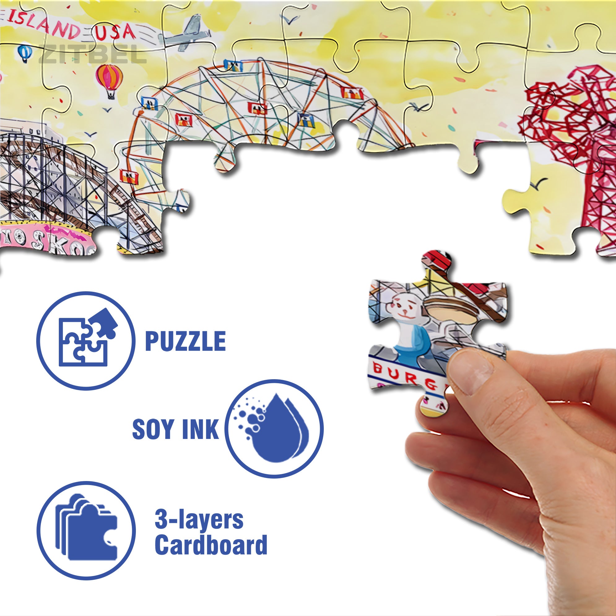 Carnival 500pcs/1000pcs Jigsaw Puzzle, Scratch-Resistant, Interactive Family Game & Brain-Boosting DIY Decor, Perfect for Halloween, Christmas & New Year Gifts, Family Puzzle Game