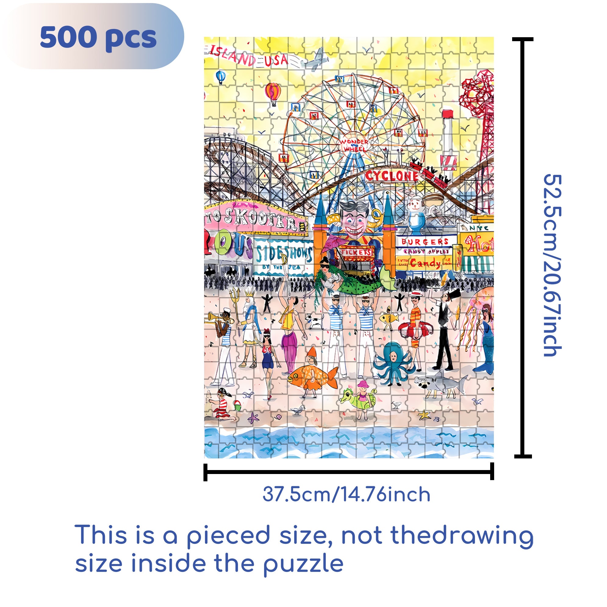 Carnival 500pcs/1000pcs Jigsaw Puzzle, Scratch-Resistant, Interactive Family Game & Brain-Boosting DIY Decor, Perfect for Halloween, Christmas & New Year Gifts, Family Puzzle Game