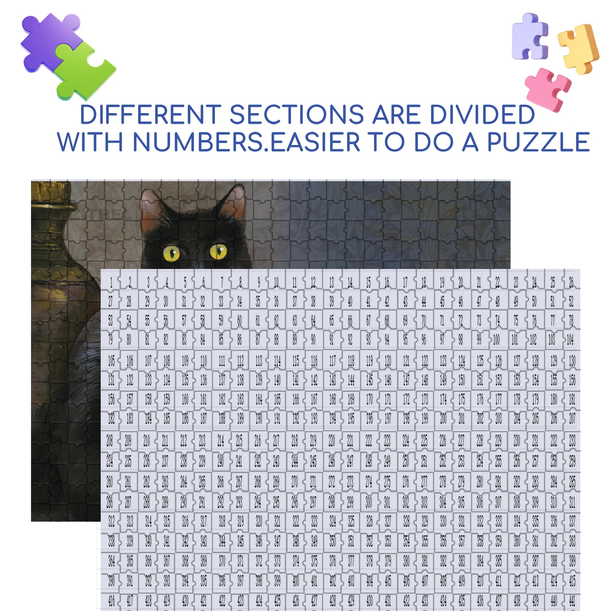 Cat and Mouse 500pcs/1000pcs Jigsaw Puzzle, Scratch-Resistant, Interactive Family Game & Brain-Boosting DIY Decor, Perfect for Halloween, Christmas & New Year Gifts, Family Puzzle Game