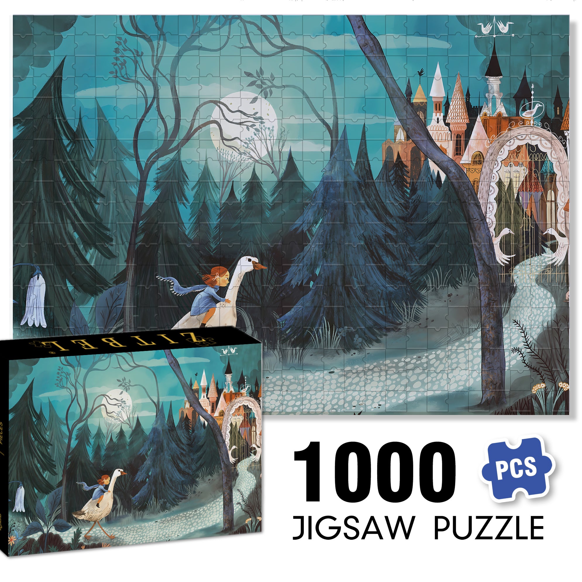 Children's Fantasy 500pcs/1000pcs Jigsaw Puzzle, Scratch-Resistant, Interactive Family Game & Brain-Boosting DIY Decor, Perfect for Halloween, Christmas & New Year Gifts, Family Puzzle Game