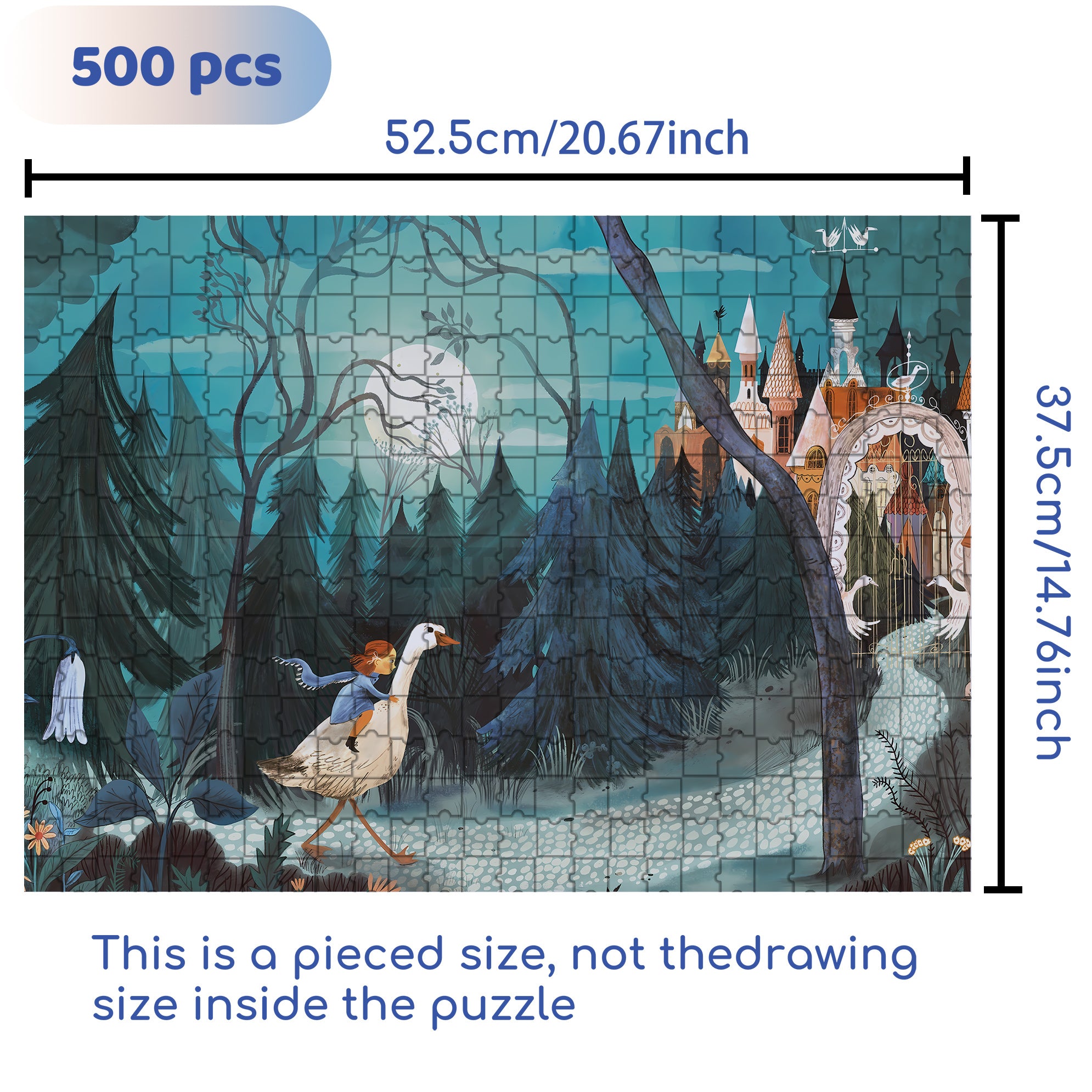 Children's Fantasy 500pcs/1000pcs Jigsaw Puzzle, Scratch-Resistant, Interactive Family Game & Brain-Boosting DIY Decor, Perfect for Halloween, Christmas & New Year Gifts, Family Puzzle Game