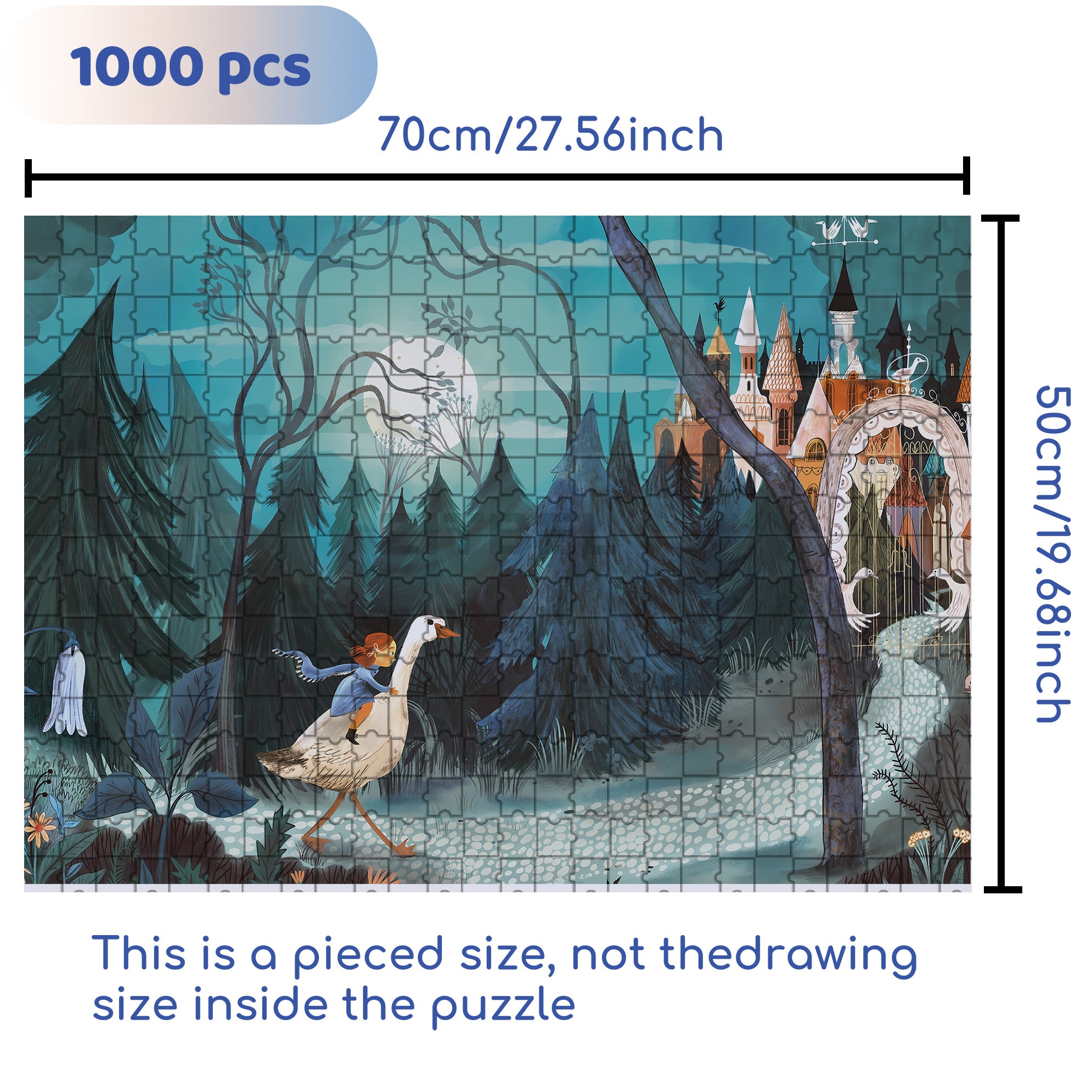 Children's Fantasy 500pcs/1000pcs Jigsaw Puzzle, Scratch-Resistant, Interactive Family Game & Brain-Boosting DIY Decor, Perfect for Halloween, Christmas & New Year Gifts, Family Puzzle Game