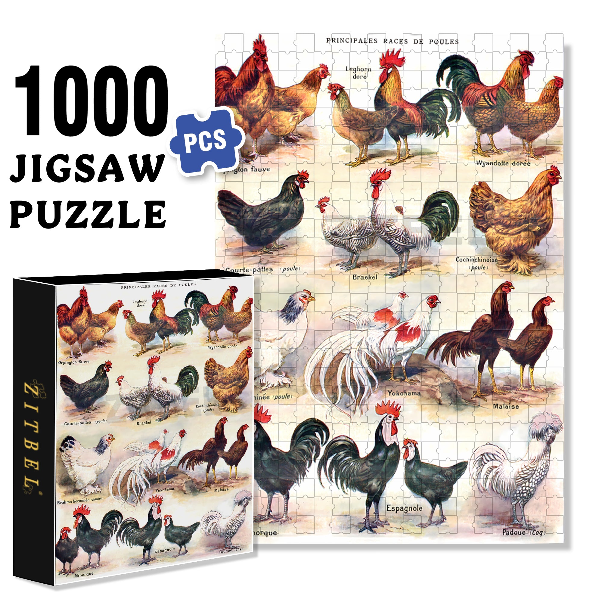 Chook 500pcs/1000pcs Jigsaw Puzzle, Scratch-Resistant, Interactive Family Game & Brain-Boosting DIY Decor, Perfect for Halloween, Christmas & New Year Gifts, Family Puzzle Game
