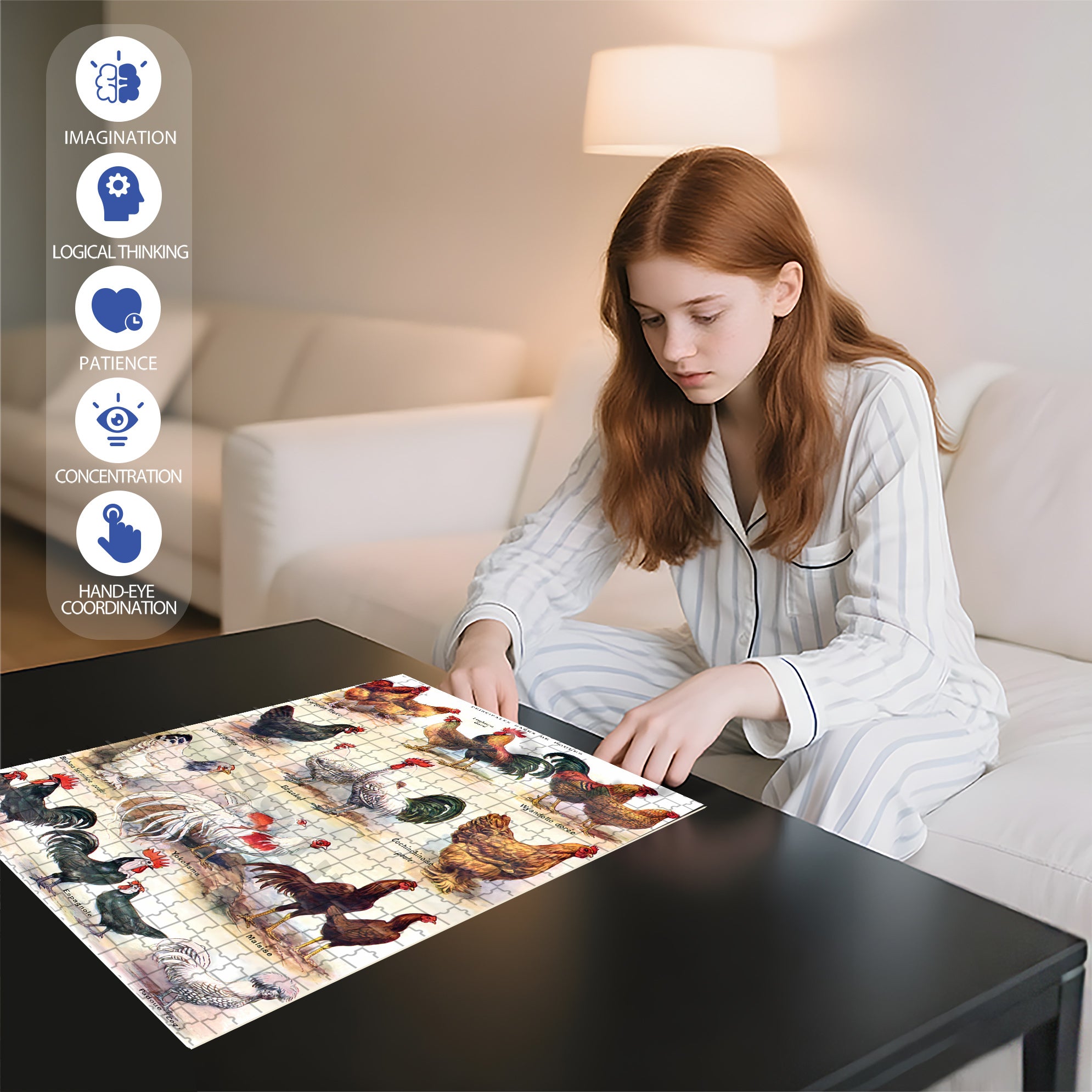 Chook 500pcs/1000pcs Jigsaw Puzzle, Scratch-Resistant, Interactive Family Game & Brain-Boosting DIY Decor, Perfect for Halloween, Christmas & New Year Gifts, Family Puzzle Game