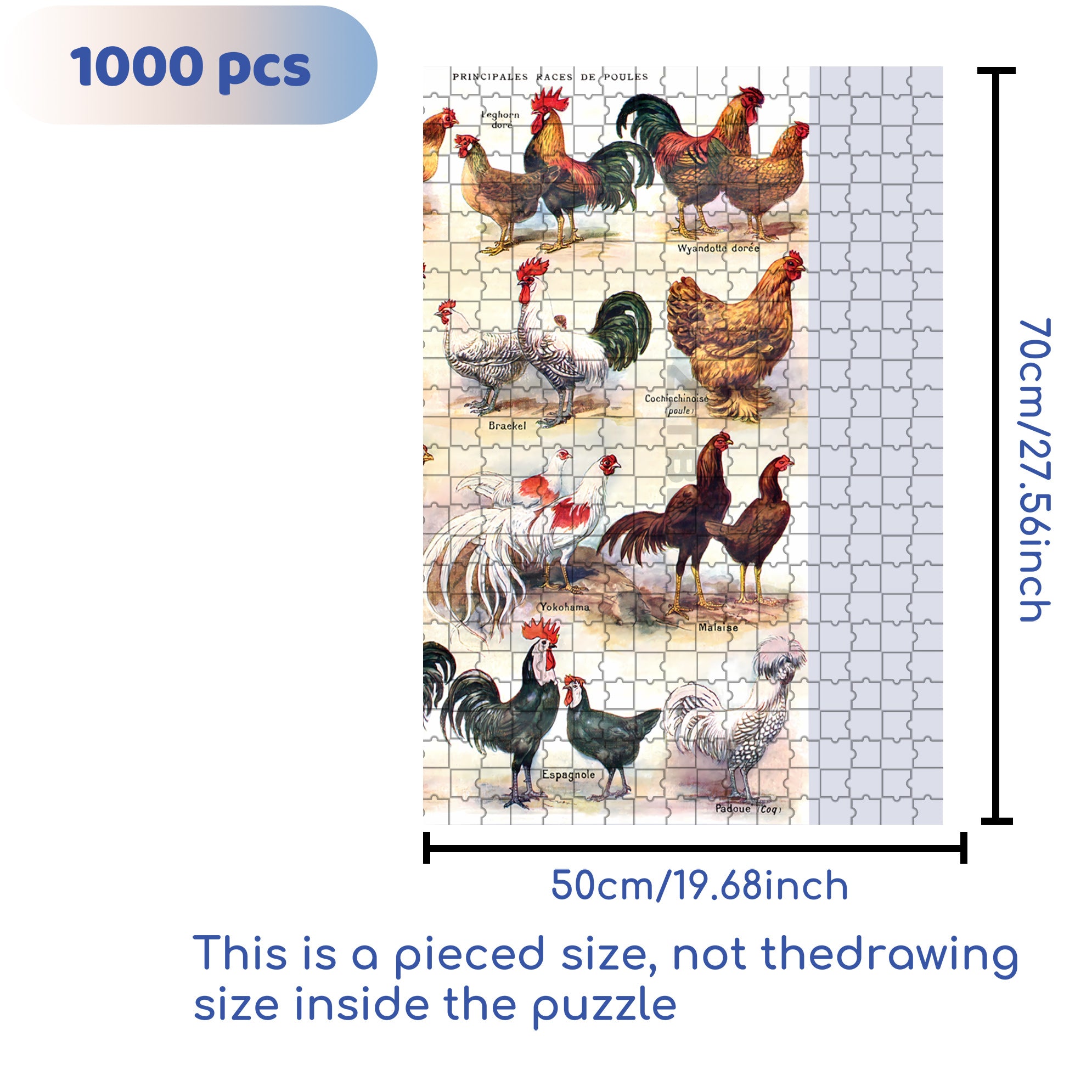 Chook 500pcs/1000pcs Jigsaw Puzzle, Scratch-Resistant, Interactive Family Game & Brain-Boosting DIY Decor, Perfect for Halloween, Christmas & New Year Gifts, Family Puzzle Game