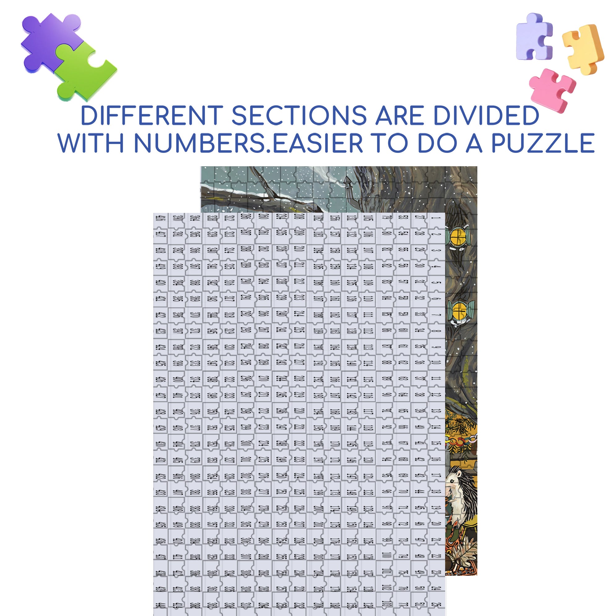 Cold Day 500pcs/1000pcs Jigsaw Puzzle, Scratch-Resistant, Interactive Family Game & Brain-Boosting DIY Decor, Perfect for Halloween, Christmas & New Year Gifts, Family Puzzle Game