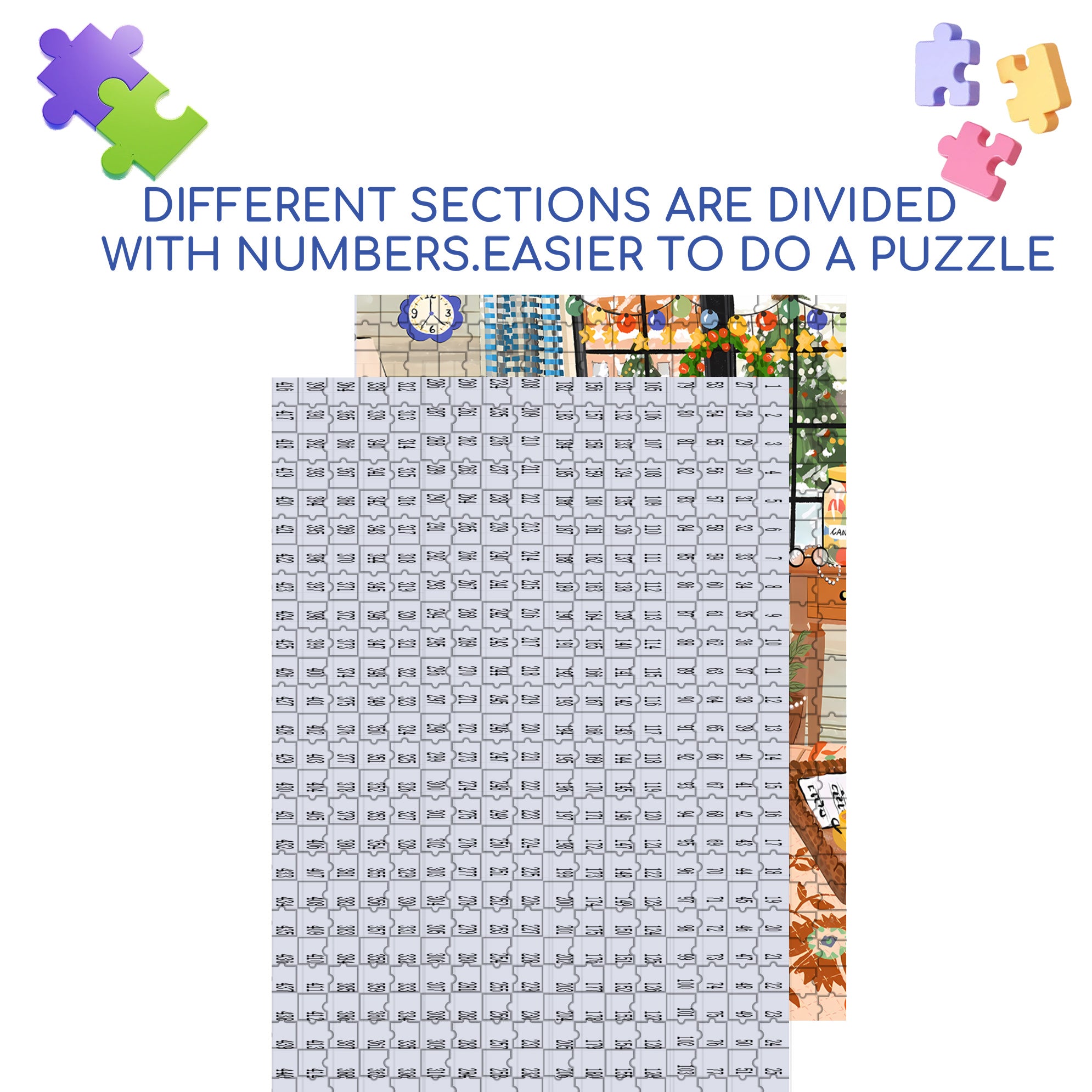 Cozy Holidays 500pcs/1000pcs Jigsaw Puzzle, Scratch-Resistant, Interactive Family Game & Brain-Boosting DIY Decor, Perfect for Halloween, Christmas & New Year Gifts, Family Puzzle Game