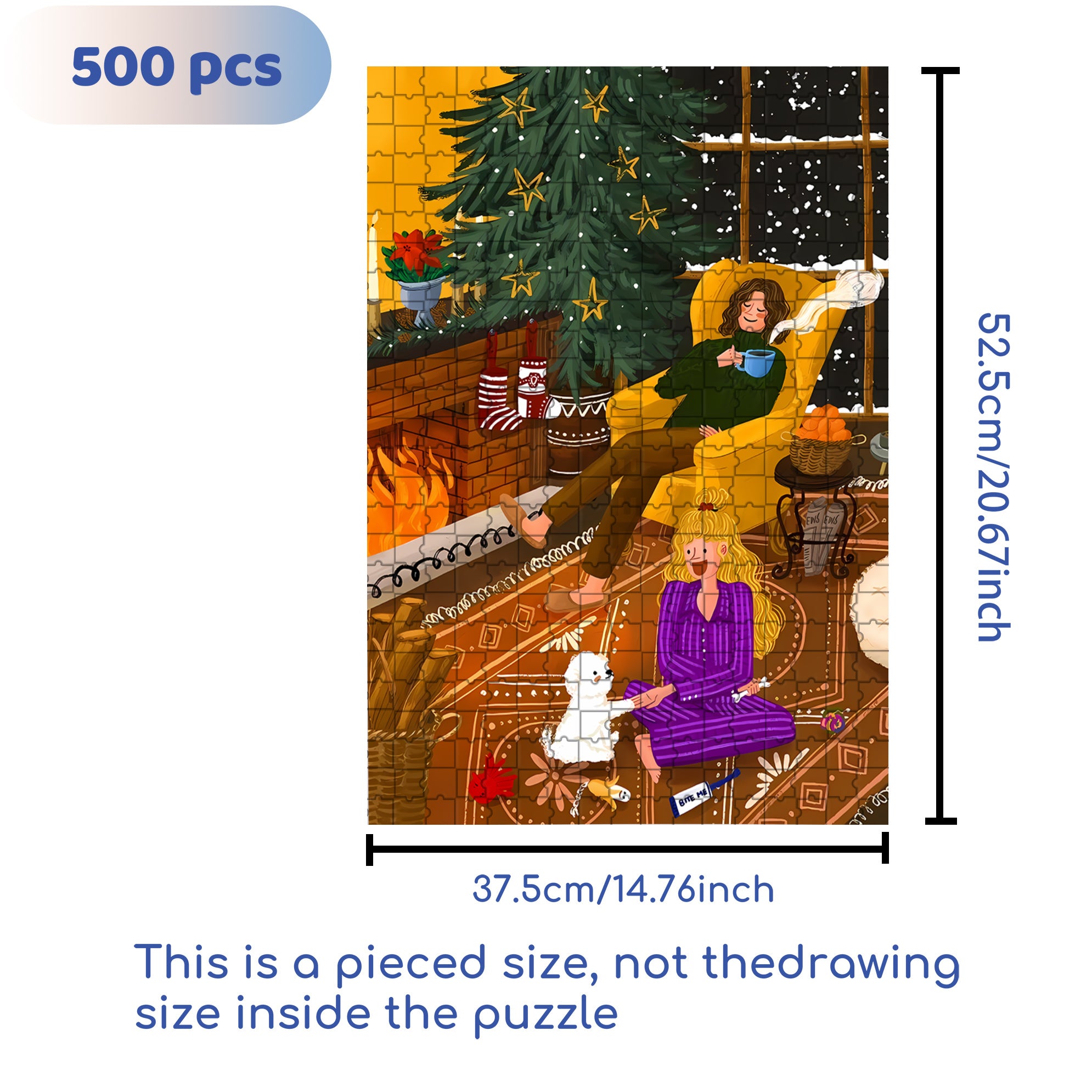 Cozy Night 500pcs/1000pcs Jigsaw Puzzle, Scratch-Resistant, Interactive Family Game & Brain-Boosting DIY Decor, Perfect for Halloween, Christmas & New Year Gifts, Family Puzzle Game