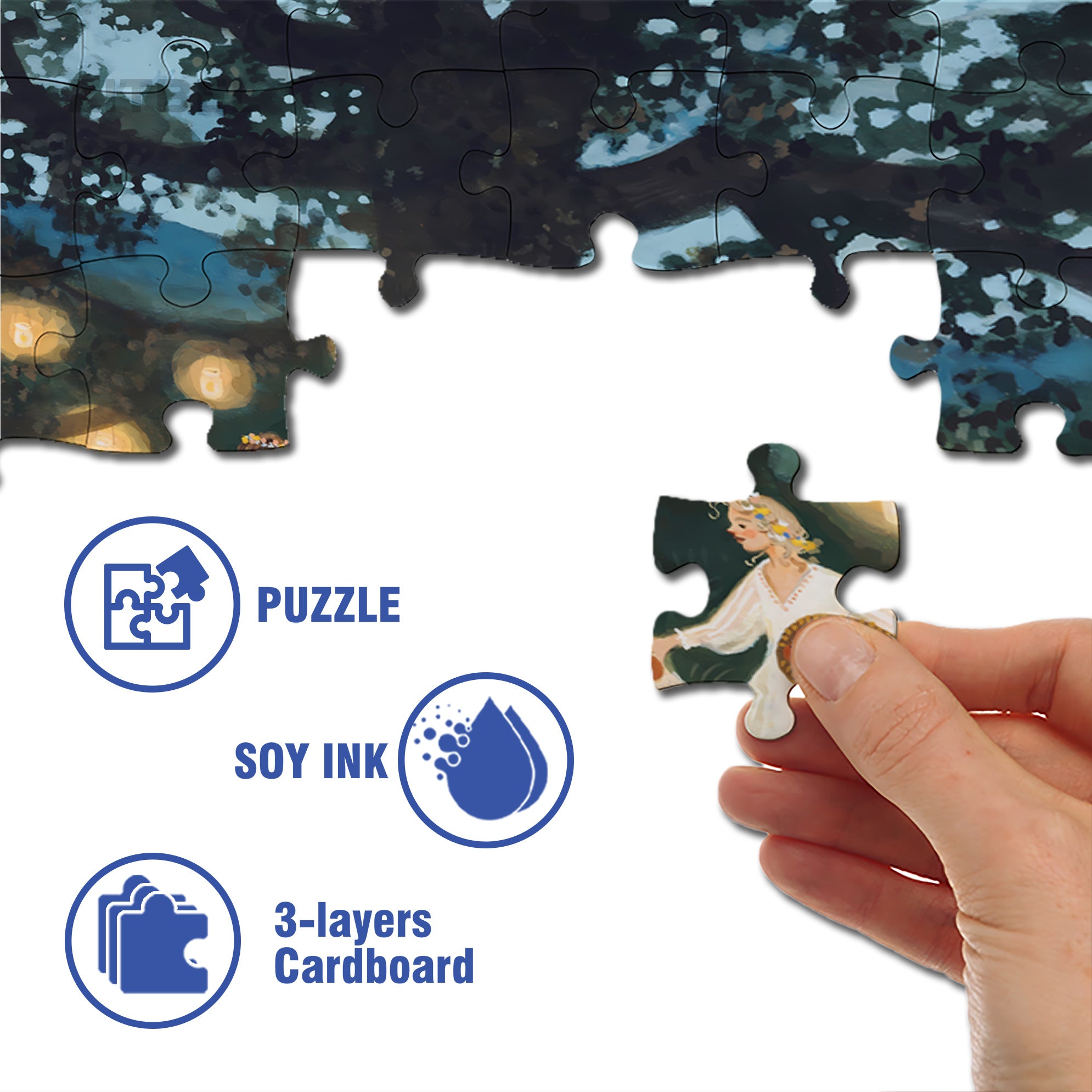 Dinner 500pcs/1000pcs Jigsaw Puzzle, Scratch-Resistant, Interactive Family Game & Brain-Boosting DIY Decor, Perfect for Halloween, Christmas & New Year Gifts, Family Puzzle Game
