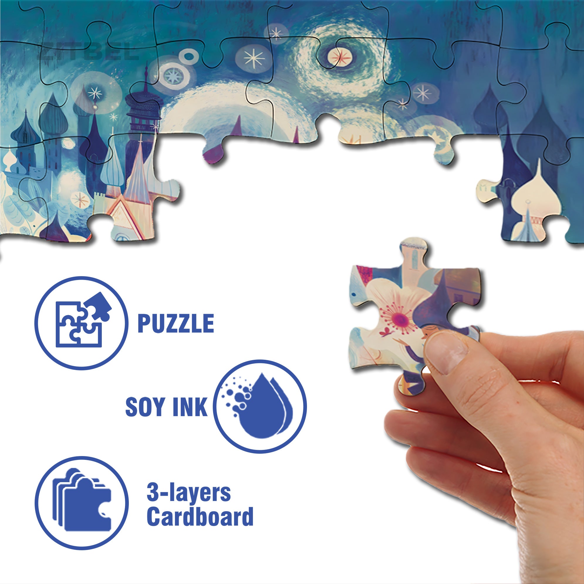 Fairy Tale World 500pcs/1000pcs Jigsaw Puzzle, Scratch-Resistant, Interactive Family Game & Brain-Boosting DIY Decor, Perfect for Halloween, Christmas & New Year Gifts, Family Puzzle Game