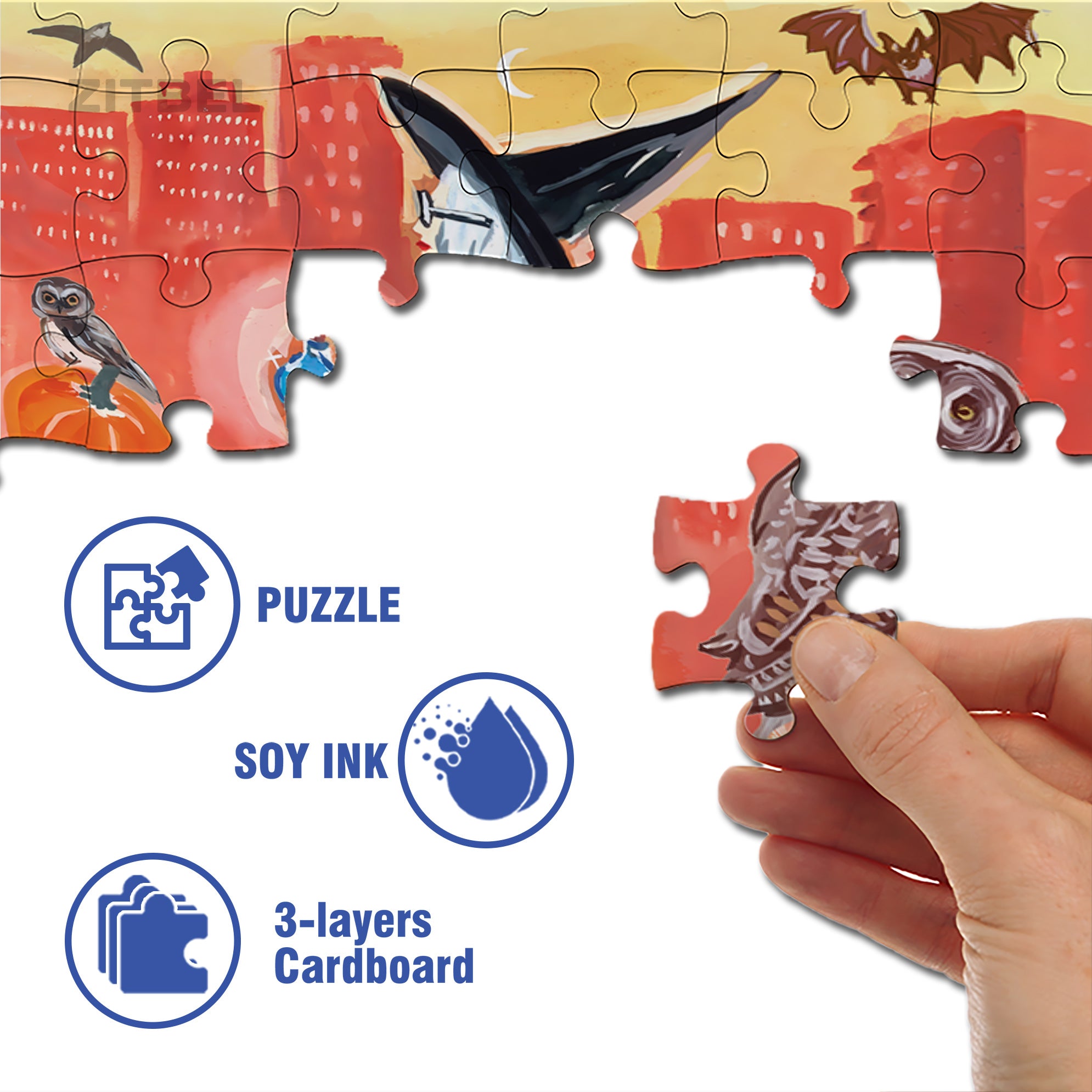 Fashionable Witch 500pcs/1000pcs Jigsaw Puzzle, Scratch-Resistant, Interactive Family Game & Brain-Boosting DIY Decor, Perfect for Halloween, Christmas & New Year Gifts, Family Puzzle Game