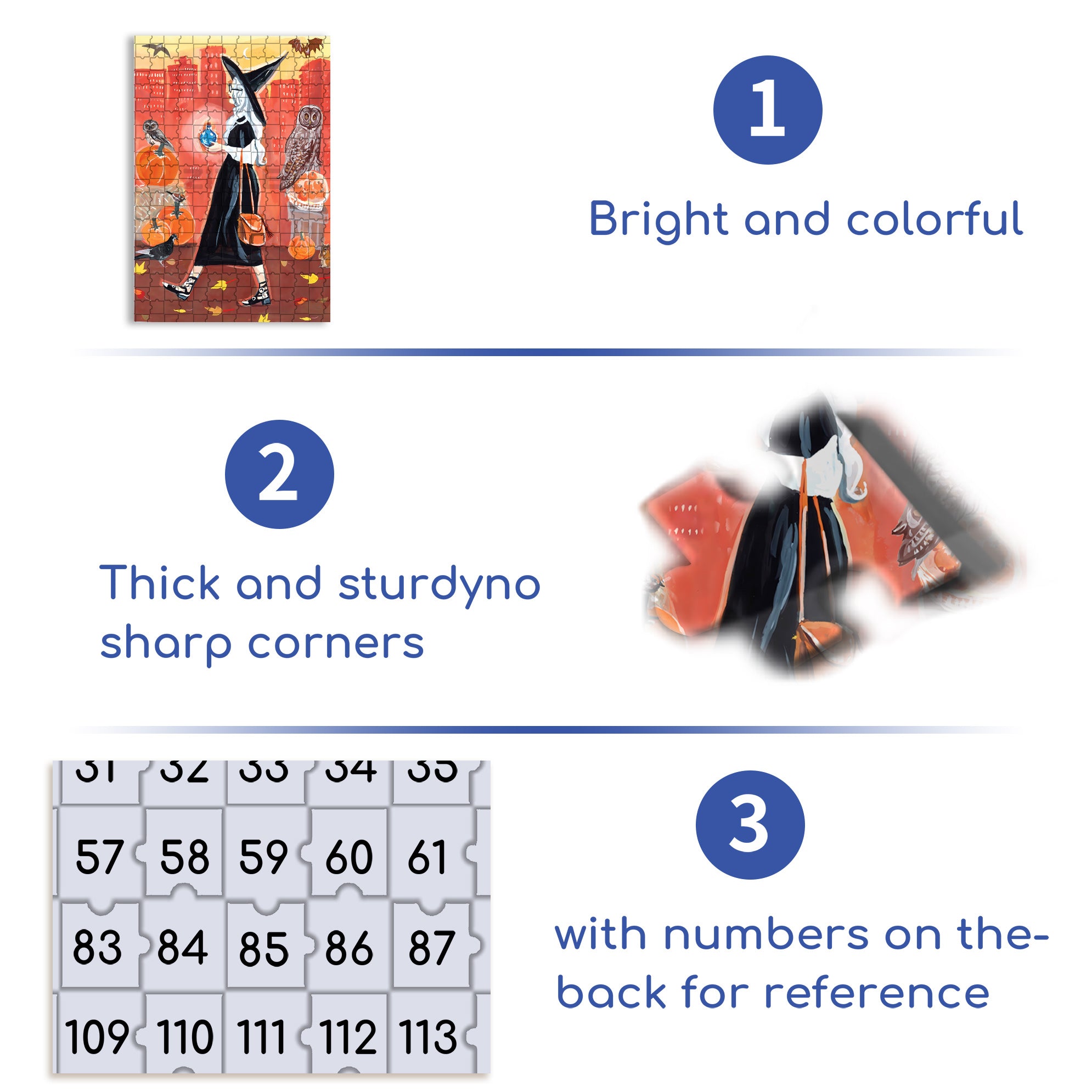 Fashionable Witch 500pcs/1000pcs Jigsaw Puzzle, Scratch-Resistant, Interactive Family Game & Brain-Boosting DIY Decor, Perfect for Halloween, Christmas & New Year Gifts, Family Puzzle Game