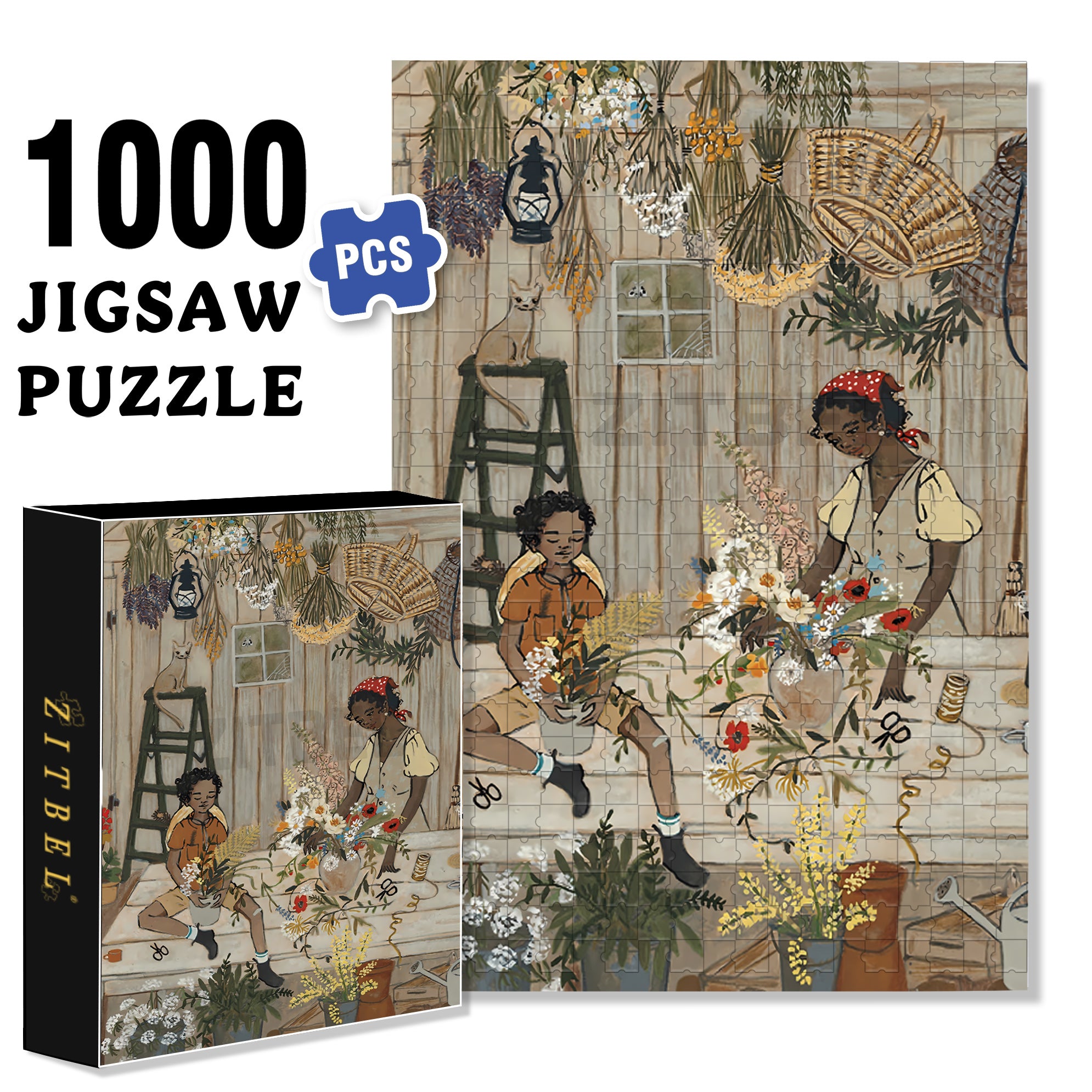 Flower Arrangement 500pcs/1000pcs Jigsaw Puzzle, Scratch-Resistant, Interactive Family Game & Brain-Boosting DIY Decor, Perfect for Halloween, Christmas & New Year Gifts, Family Puzzle Game