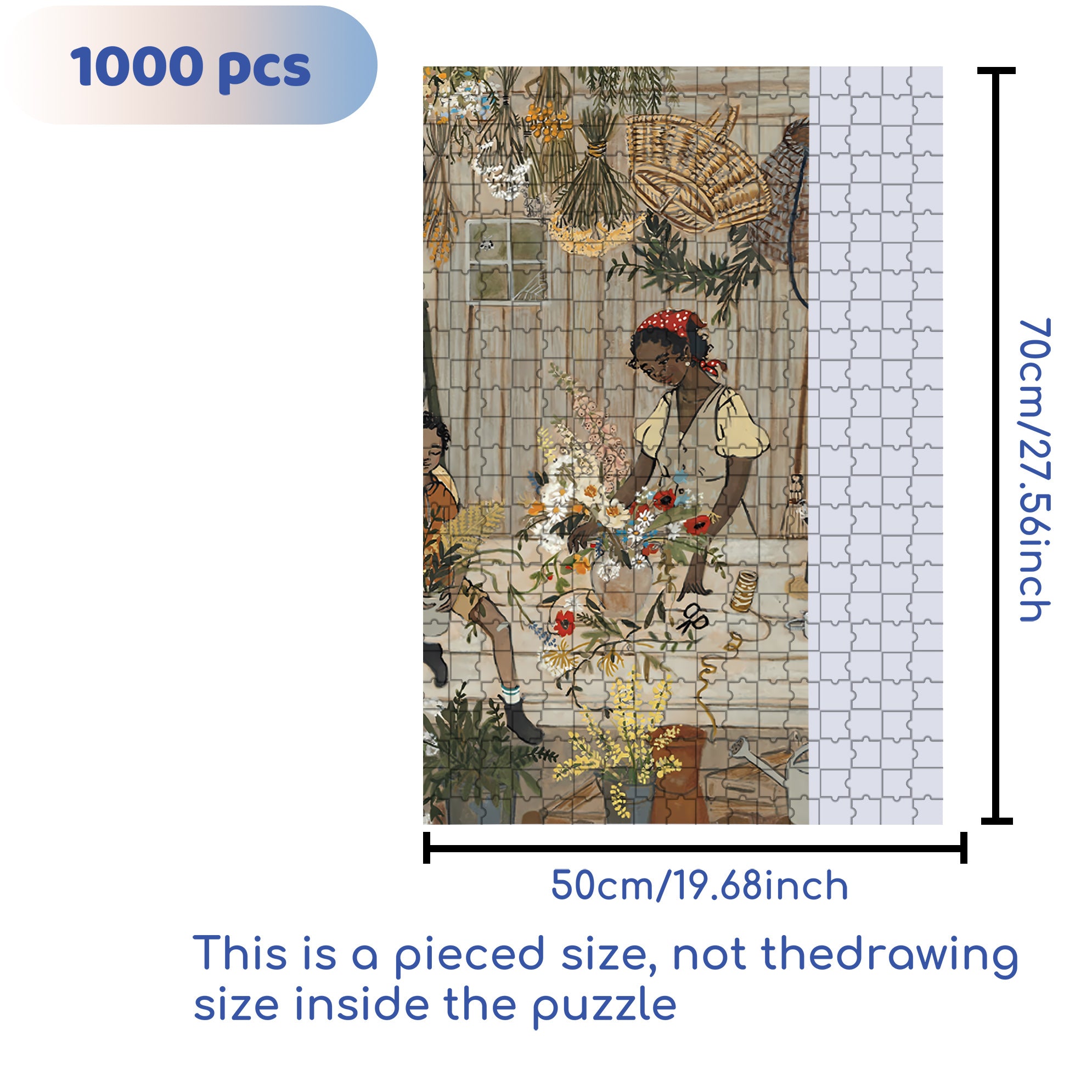 Flower Arrangement 500pcs/1000pcs Jigsaw Puzzle, Scratch-Resistant, Interactive Family Game & Brain-Boosting DIY Decor, Perfect for Halloween, Christmas & New Year Gifts, Family Puzzle Game