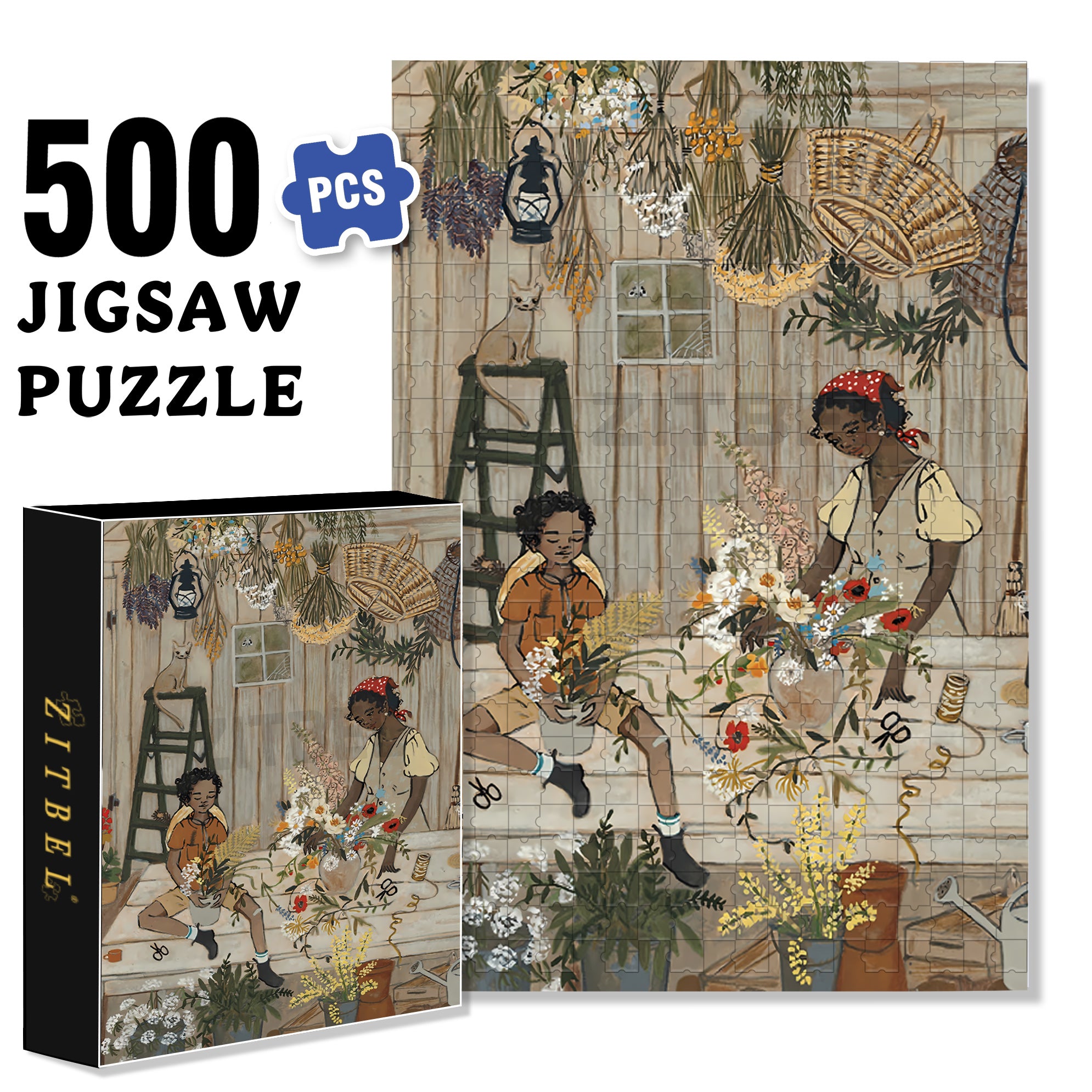 Flower Arrangement 500pcs/1000pcs Jigsaw Puzzle, Scratch-Resistant, Interactive Family Game & Brain-Boosting DIY Decor, Perfect for Halloween, Christmas & New Year Gifts, Family Puzzle Game