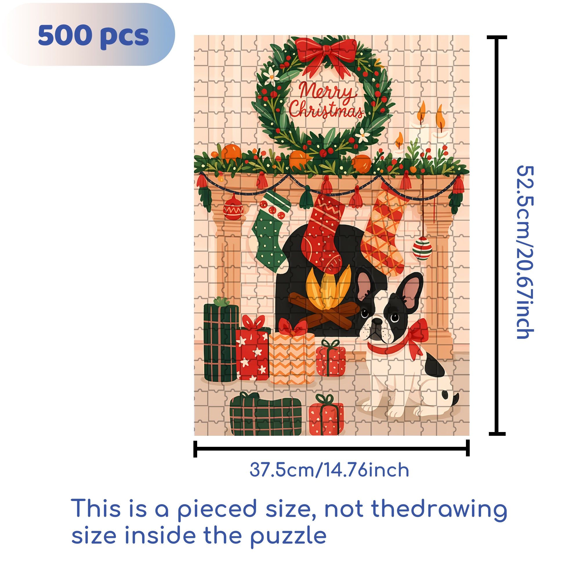 French Bulldog 500pcs/1000pcs Jigsaw Puzzle, Scratch-Resistant, Interactive Family Game & Brain-Boosting DIY Decor, Perfect for Halloween, Christmas & New Year Gifts, Family Puzzle Game