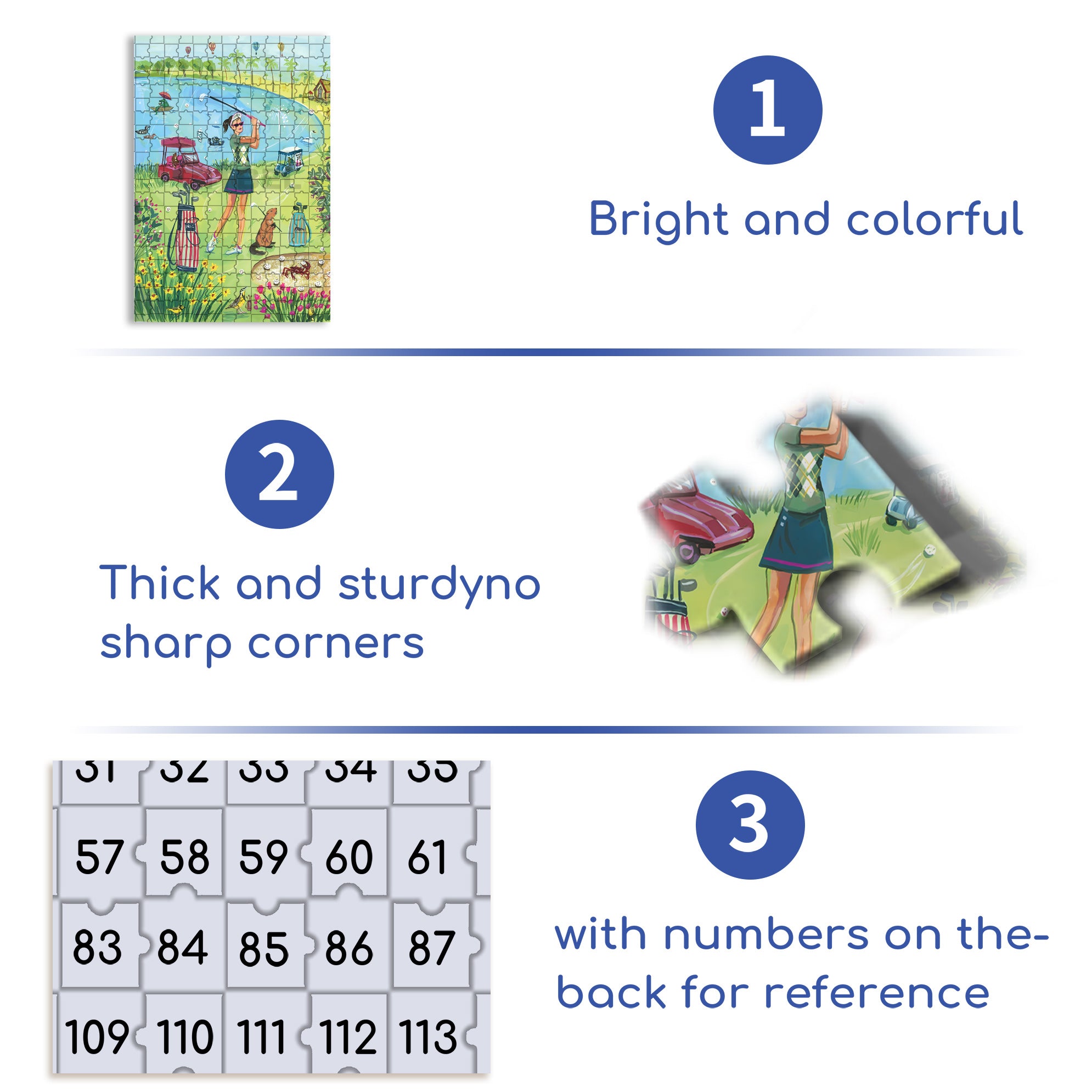 Golf 500pcs/1000pcs Jigsaw Puzzle, Scratch-Resistant, Interactive Family Game & Brain-Boosting DIY Decor, Perfect for Halloween, Christmas & New Year Gifts, Family Puzzle Game