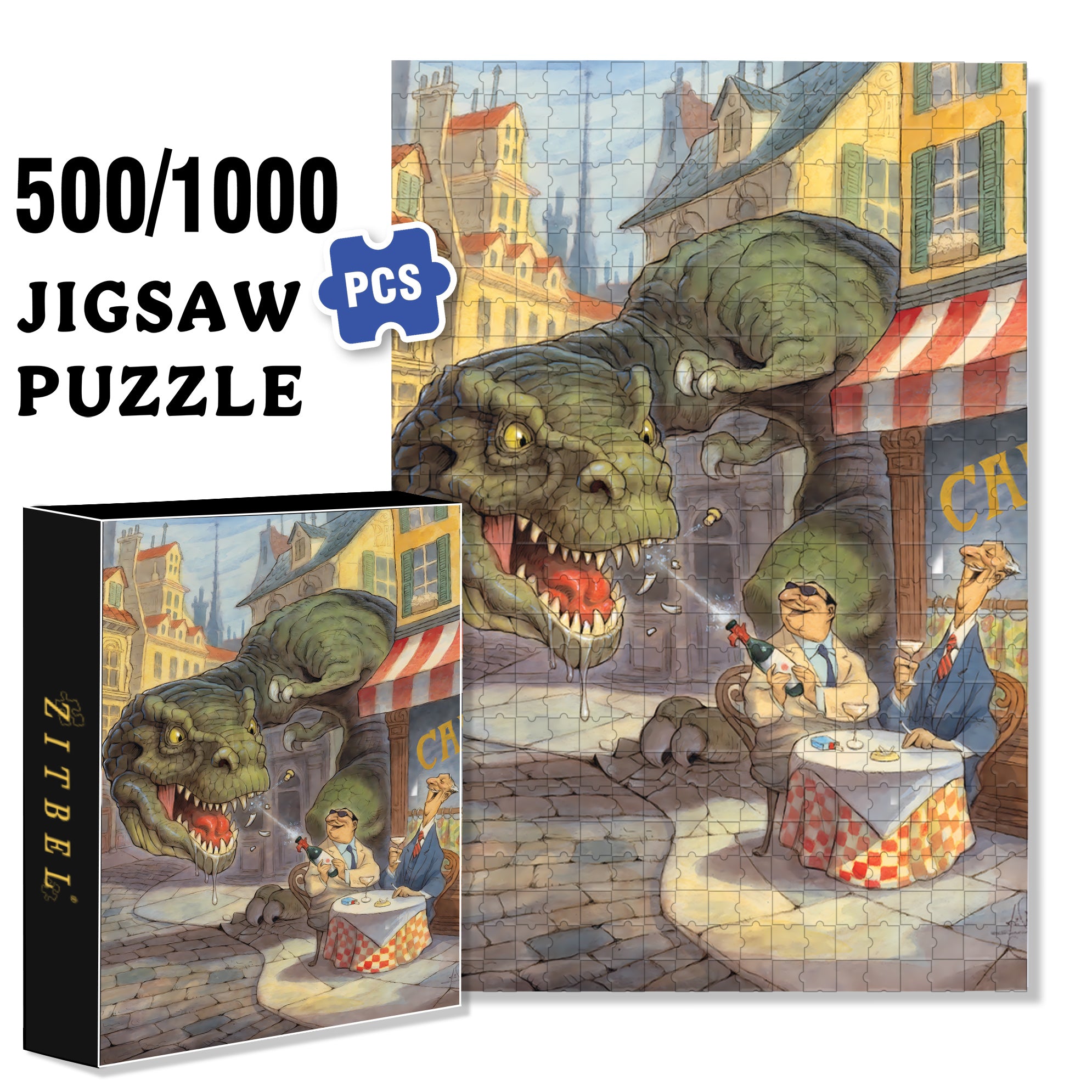 Got It! 500pcs/1000pcs Jigsaw Puzzle, Scratch-Resistant, Interactive Family Game & Brain-Boosting DIY Decor, Perfect for Halloween, Christmas & New Year Gifts, Family Puzzle Game