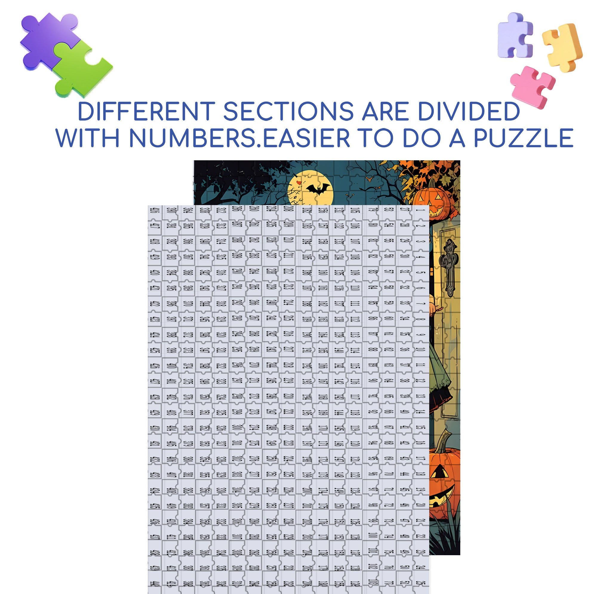 Hallowe'en 500pcs/1000pcs Jigsaw Puzzle, Scratch-Resistant, Interactive Family Game & Brain-Boosting DIY Decor, Perfect for Halloween, Christmas & New Year Gifts, Family Puzzle Game