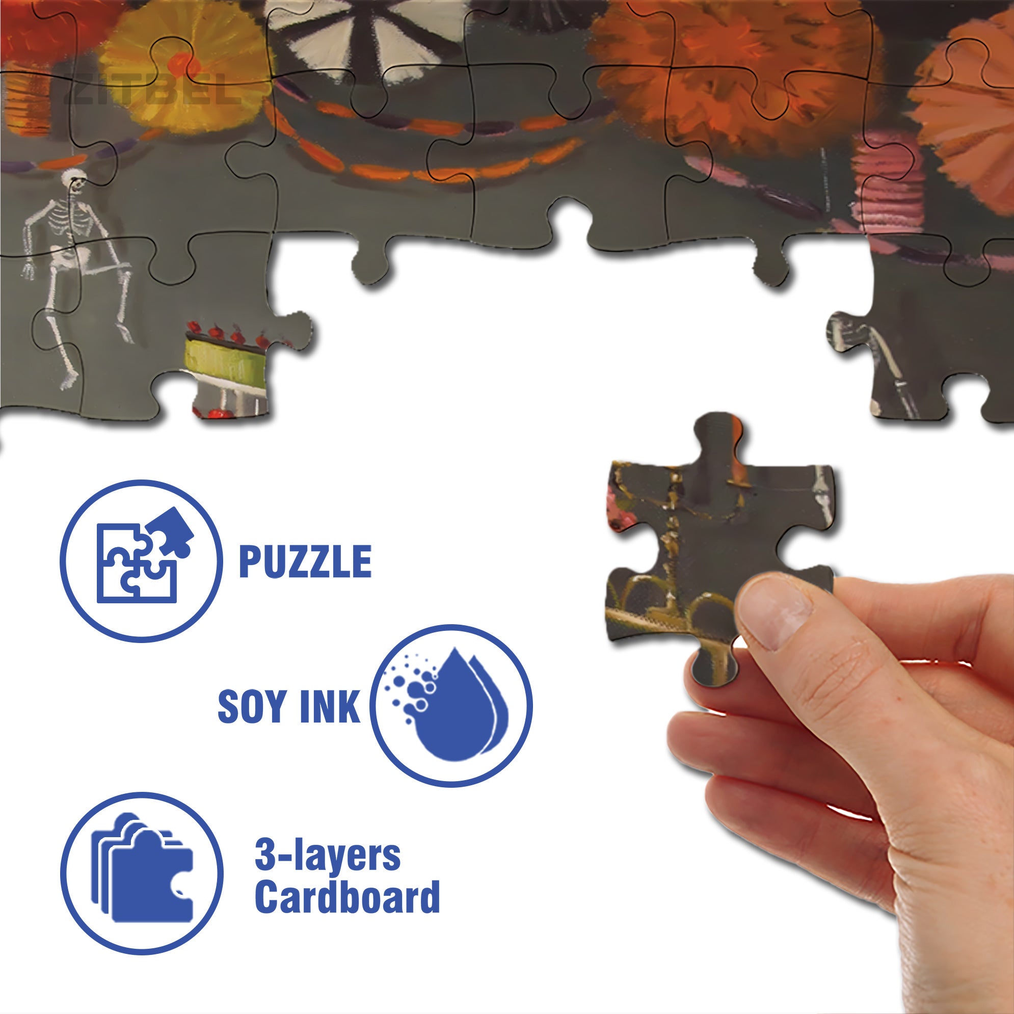 Halloween Kids 500pcs/1000pcs Jigsaw Puzzle, Scratch-Resistant, Interactive Family Game & Brain-Boosting DIY Decor, Perfect for Halloween, Christmas & New Year Gifts, Family Puzzle Game