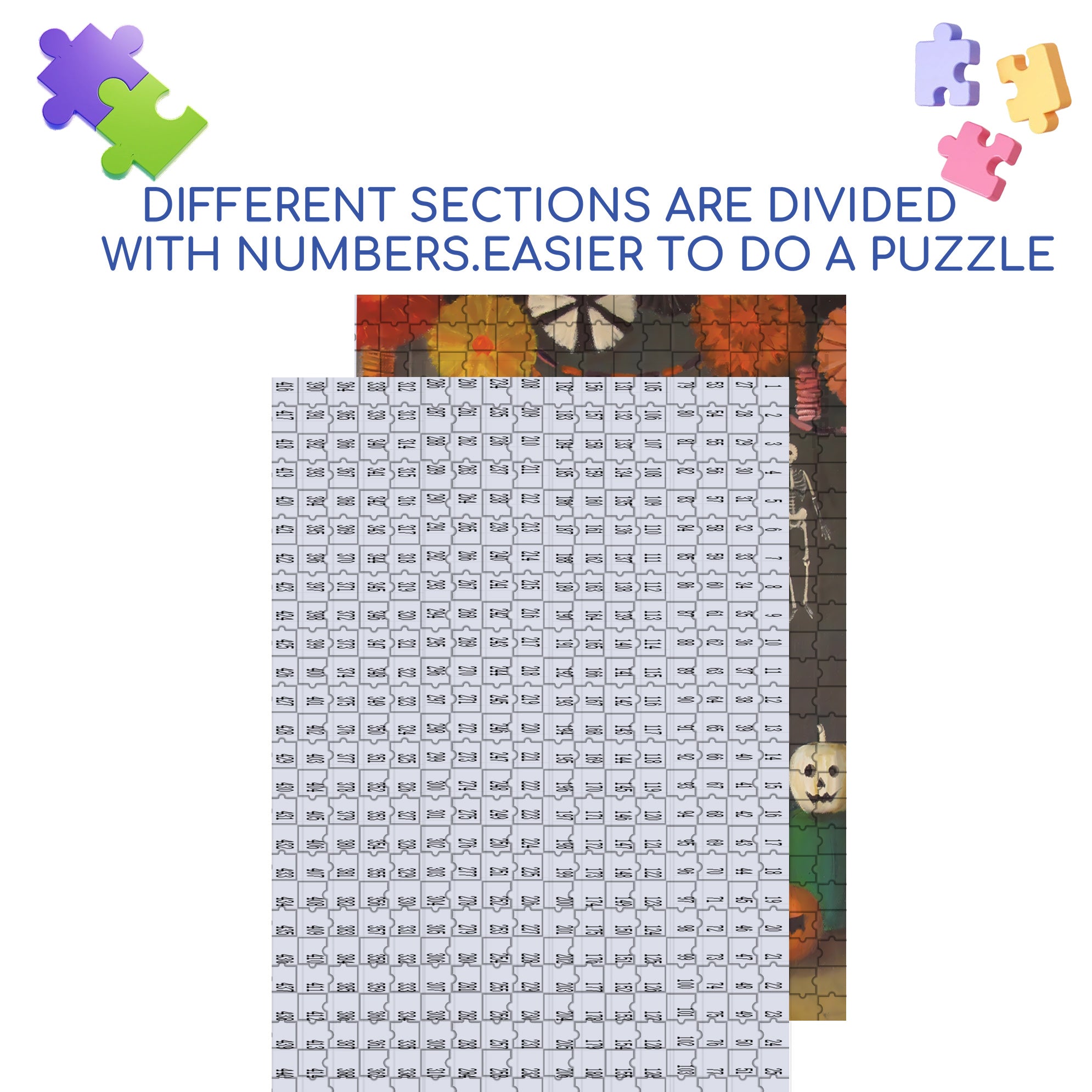 Halloween Kids 500pcs/1000pcs Jigsaw Puzzle, Scratch-Resistant, Interactive Family Game & Brain-Boosting DIY Decor, Perfect for Halloween, Christmas & New Year Gifts, Family Puzzle Game