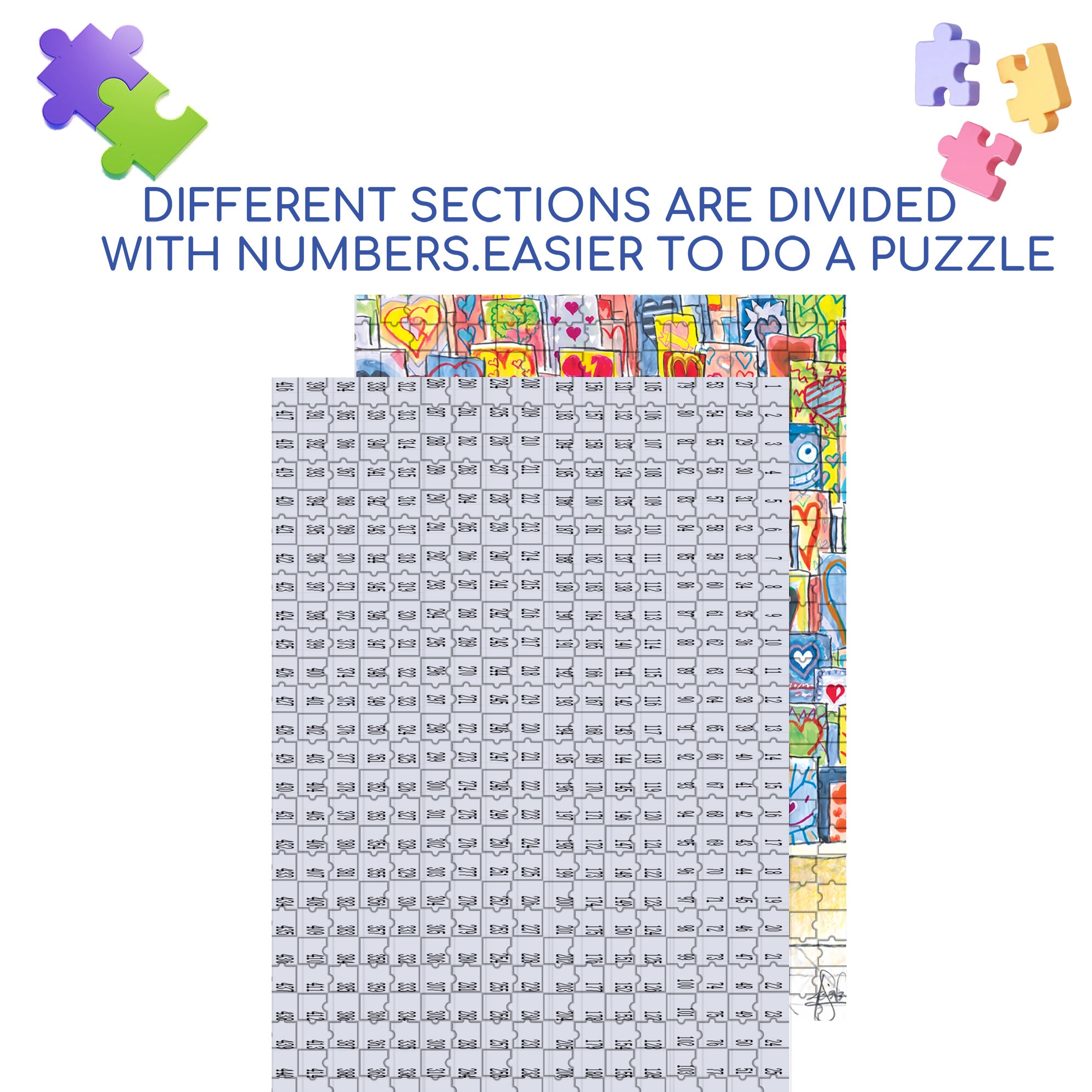 Heart 500pcs/1000pcs Jigsaw Puzzle, Scratch-Resistant, Interactive Family Game & Brain-Boosting DIY Decor, Perfect for Halloween, Christmas & New Year Gifts, Family Puzzle Game