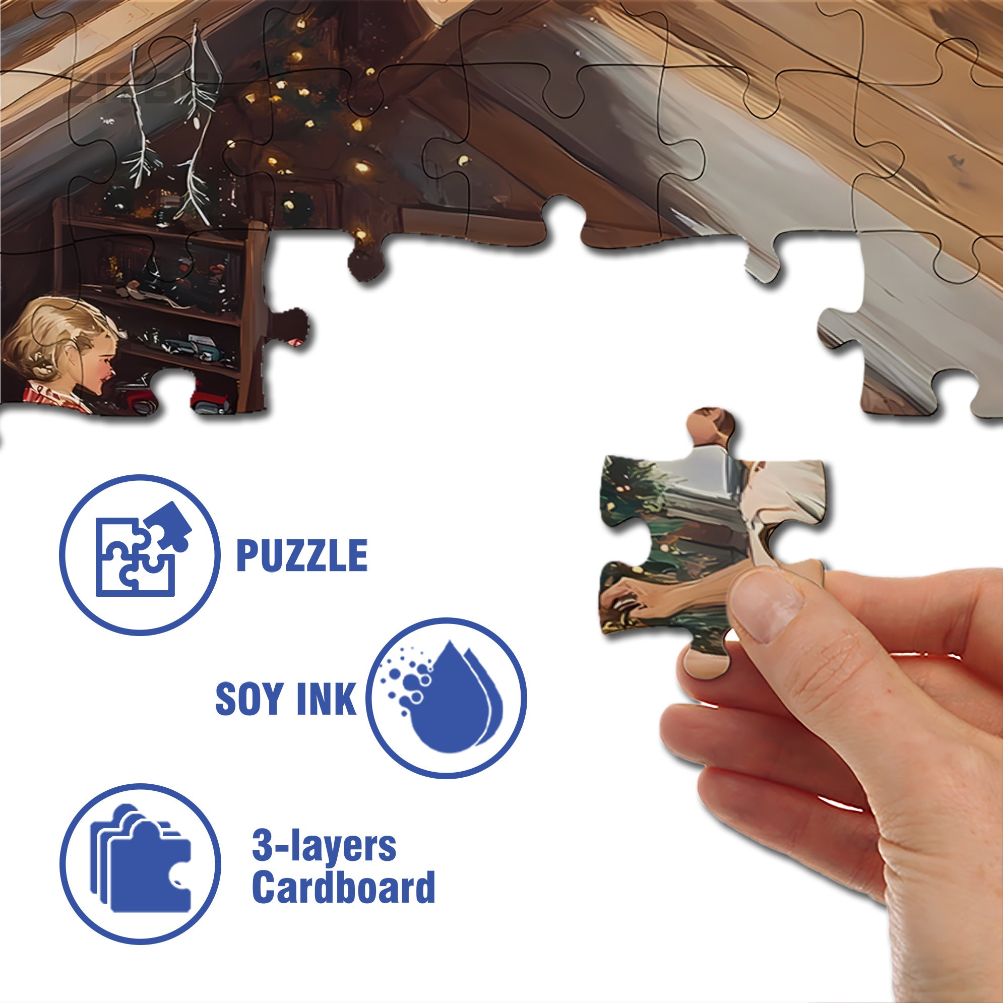 In The Attic 500pcs/1000pcs Jigsaw Puzzle, Scratch-Resistant, Interactive Family Game & Brain-Boosting DIY Decor, Perfect for Halloween, Christmas & New Year Gifts, Family Puzzle Game