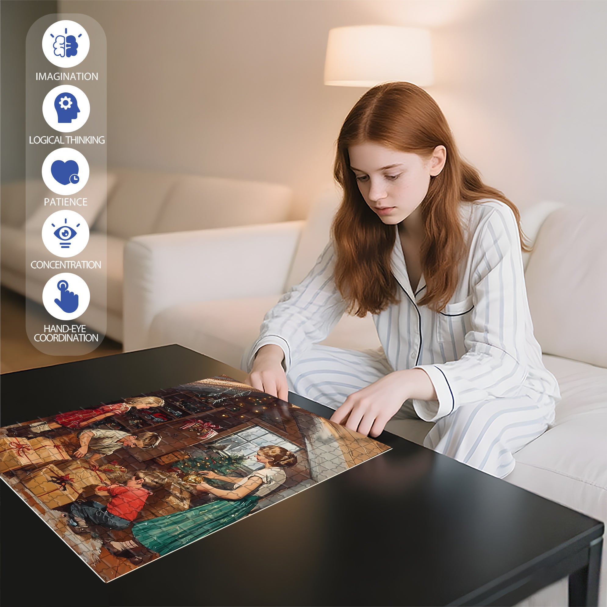In The Attic 500pcs/1000pcs Jigsaw Puzzle, Scratch-Resistant, Interactive Family Game & Brain-Boosting DIY Decor, Perfect for Halloween, Christmas & New Year Gifts, Family Puzzle Game
