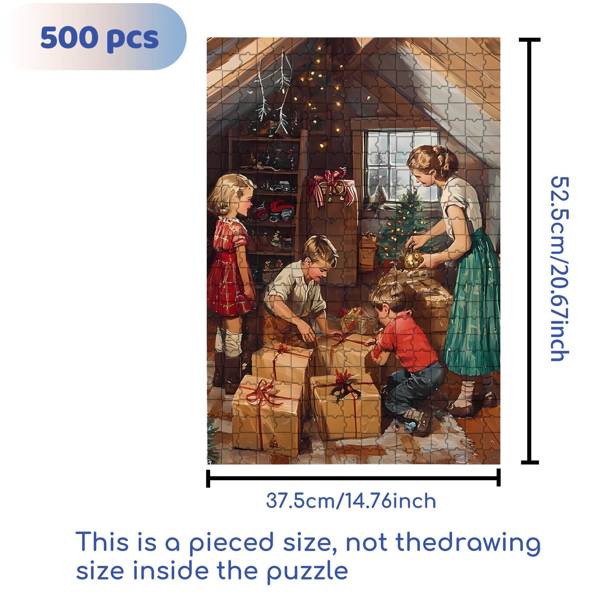 In The Attic 500pcs/1000pcs Jigsaw Puzzle, Scratch-Resistant, Interactive Family Game & Brain-Boosting DIY Decor, Perfect for Halloween, Christmas & New Year Gifts, Family Puzzle Game