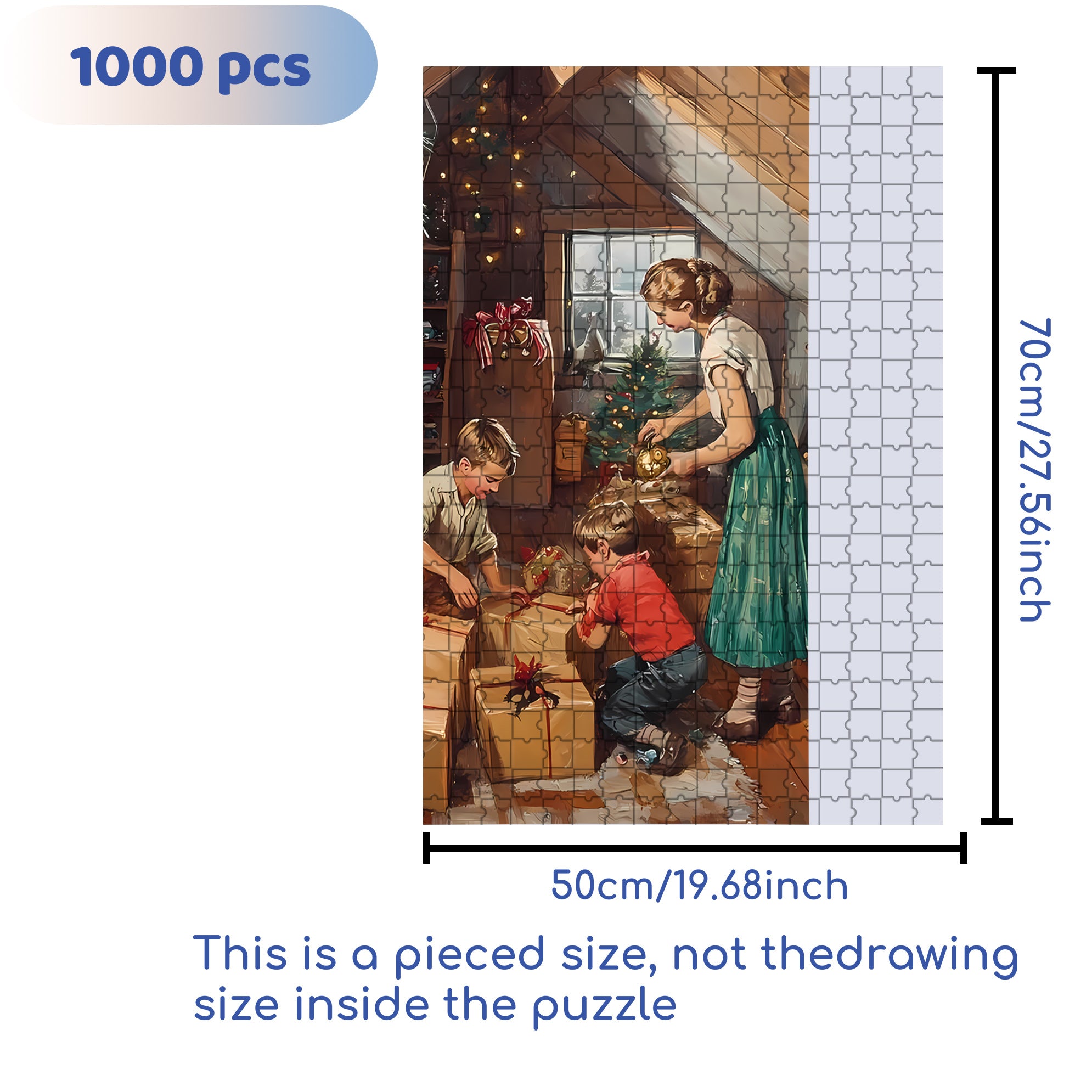 In The Attic 500pcs/1000pcs Jigsaw Puzzle, Scratch-Resistant, Interactive Family Game & Brain-Boosting DIY Decor, Perfect for Halloween, Christmas & New Year Gifts, Family Puzzle Game