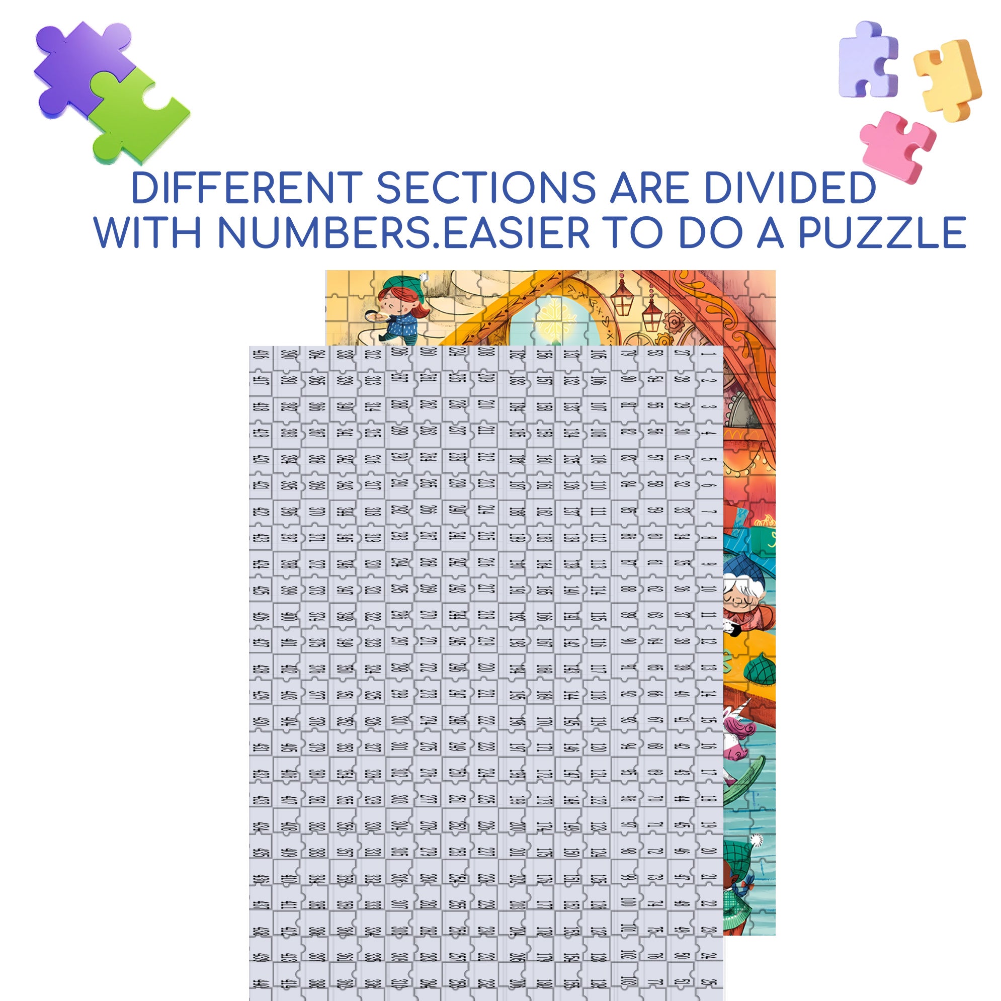 Kindergarten 500pcs/1000pcs Jigsaw Puzzle, Scratch-Resistant, Interactive Family Game & Brain-Boosting DIY Decor, Perfect for Halloween, Christmas & New Year Gifts, Family Puzzle Game