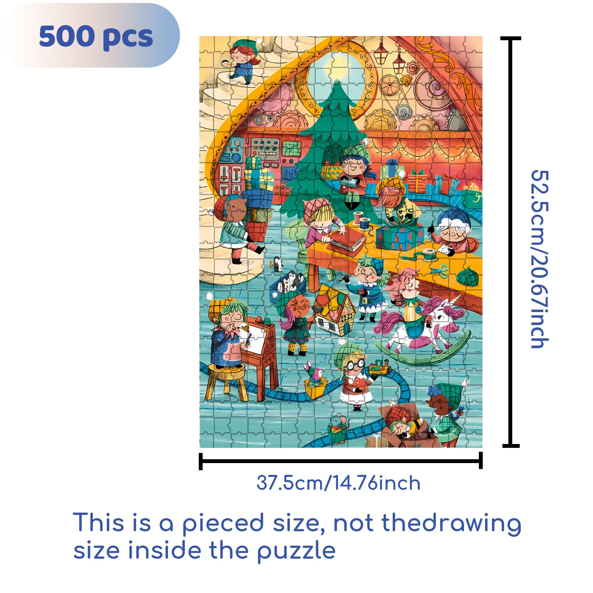 Kindergarten 500pcs/1000pcs Jigsaw Puzzle, Scratch-Resistant, Interactive Family Game & Brain-Boosting DIY Decor, Perfect for Halloween, Christmas & New Year Gifts, Family Puzzle Game
