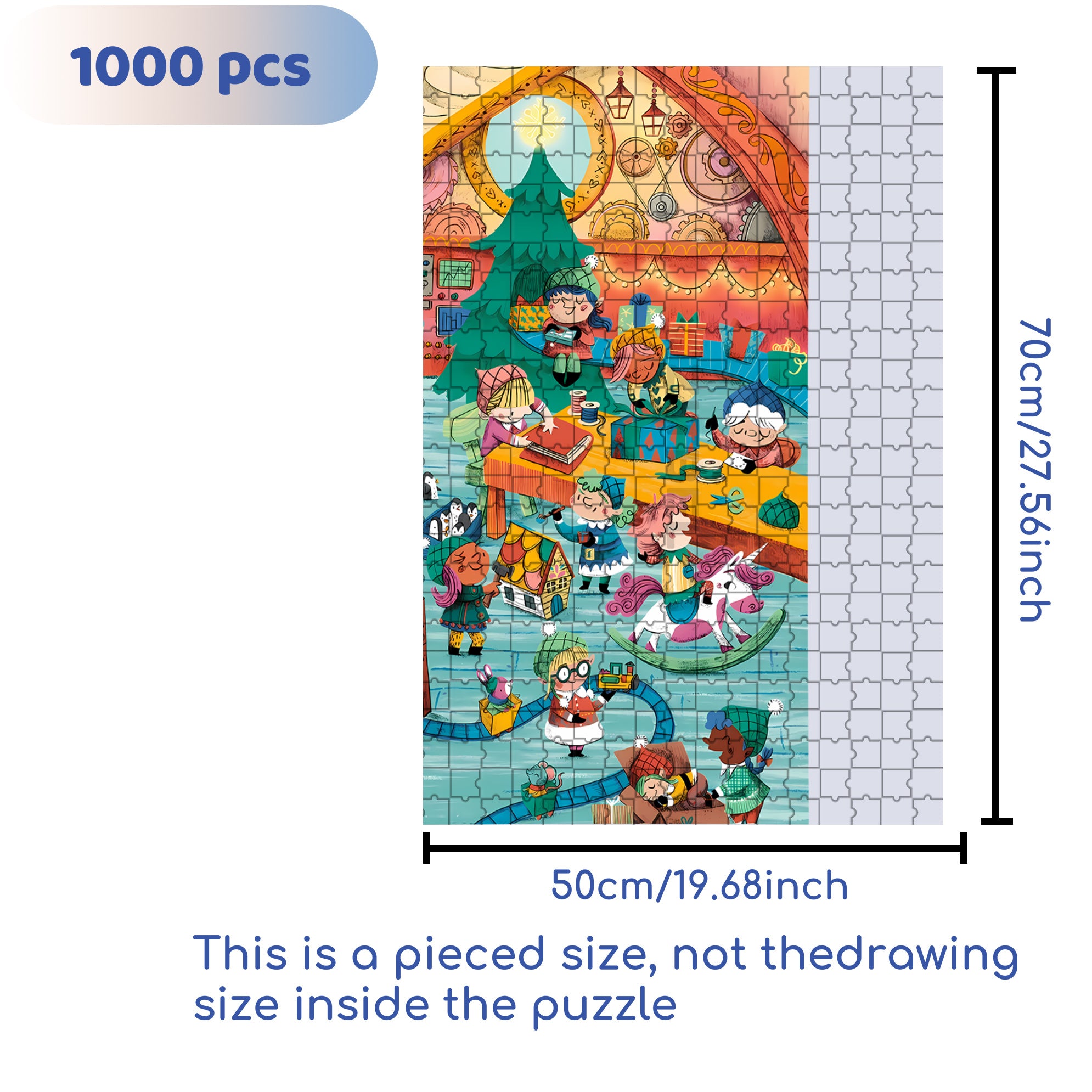 Kindergarten 500pcs/1000pcs Jigsaw Puzzle, Scratch-Resistant, Interactive Family Game & Brain-Boosting DIY Decor, Perfect for Halloween, Christmas & New Year Gifts, Family Puzzle Game