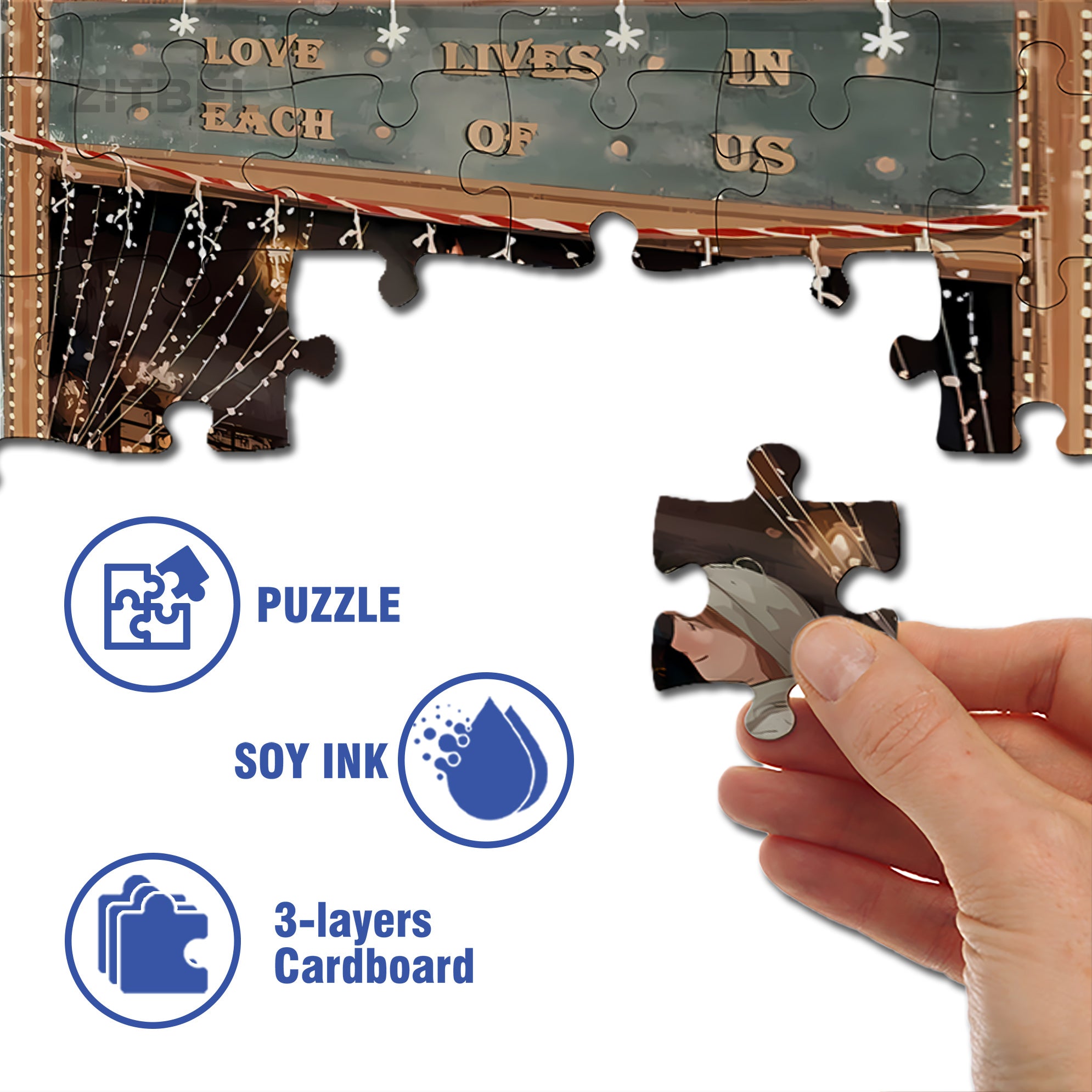 Kiss 500pcs/1000pcs Jigsaw Puzzle, Scratch-Resistant, Interactive Family Game & Brain-Boosting DIY Decor, Perfect for Halloween, Christmas & New Year Gifts, Family Puzzle Game