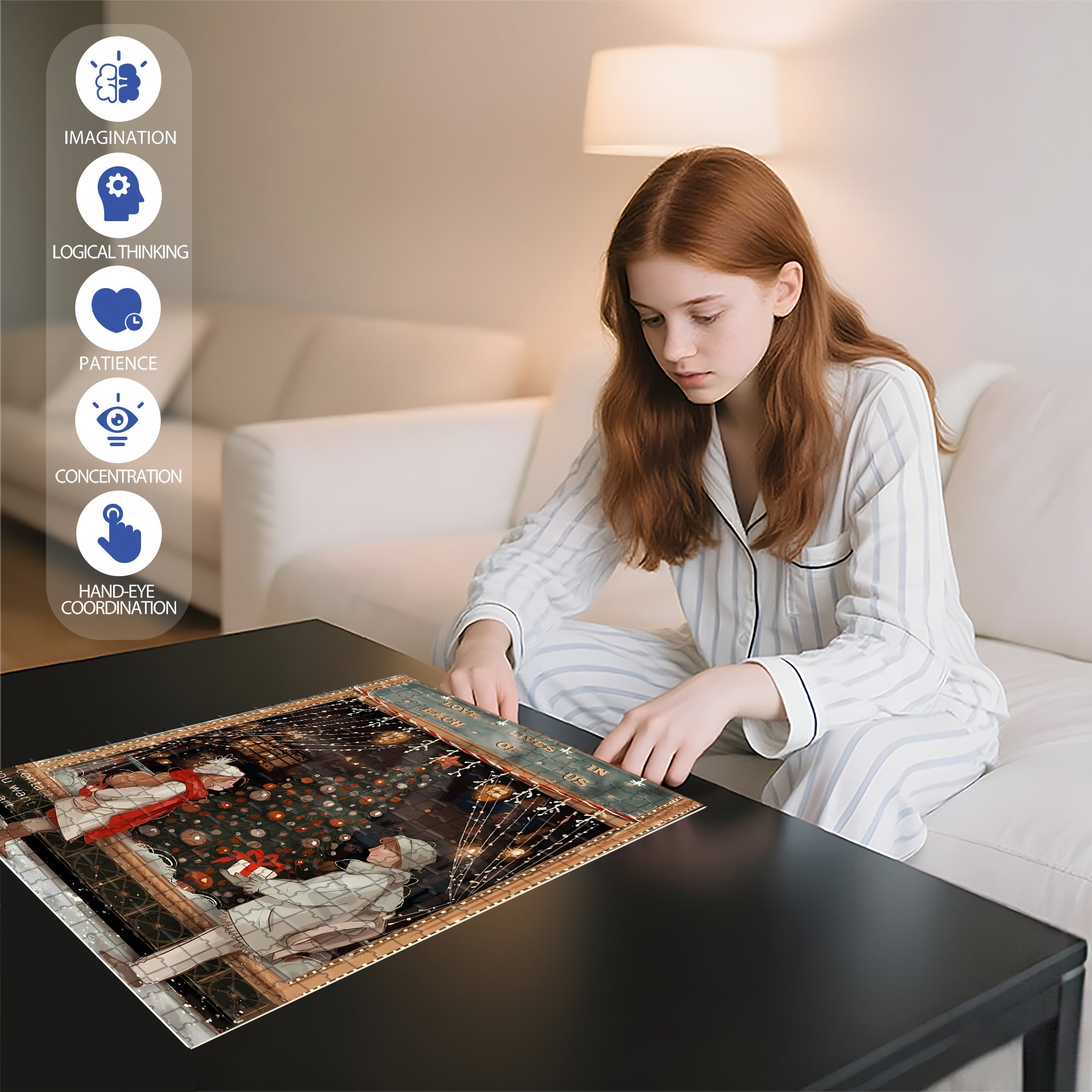 Kiss 500pcs/1000pcs Jigsaw Puzzle, Scratch-Resistant, Interactive Family Game & Brain-Boosting DIY Decor, Perfect for Halloween, Christmas & New Year Gifts, Family Puzzle Game