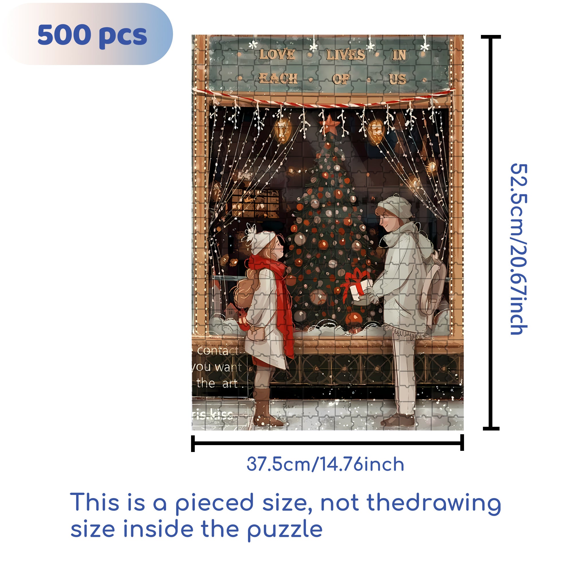Kiss 500pcs/1000pcs Jigsaw Puzzle, Scratch-Resistant, Interactive Family Game & Brain-Boosting DIY Decor, Perfect for Halloween, Christmas & New Year Gifts, Family Puzzle Game