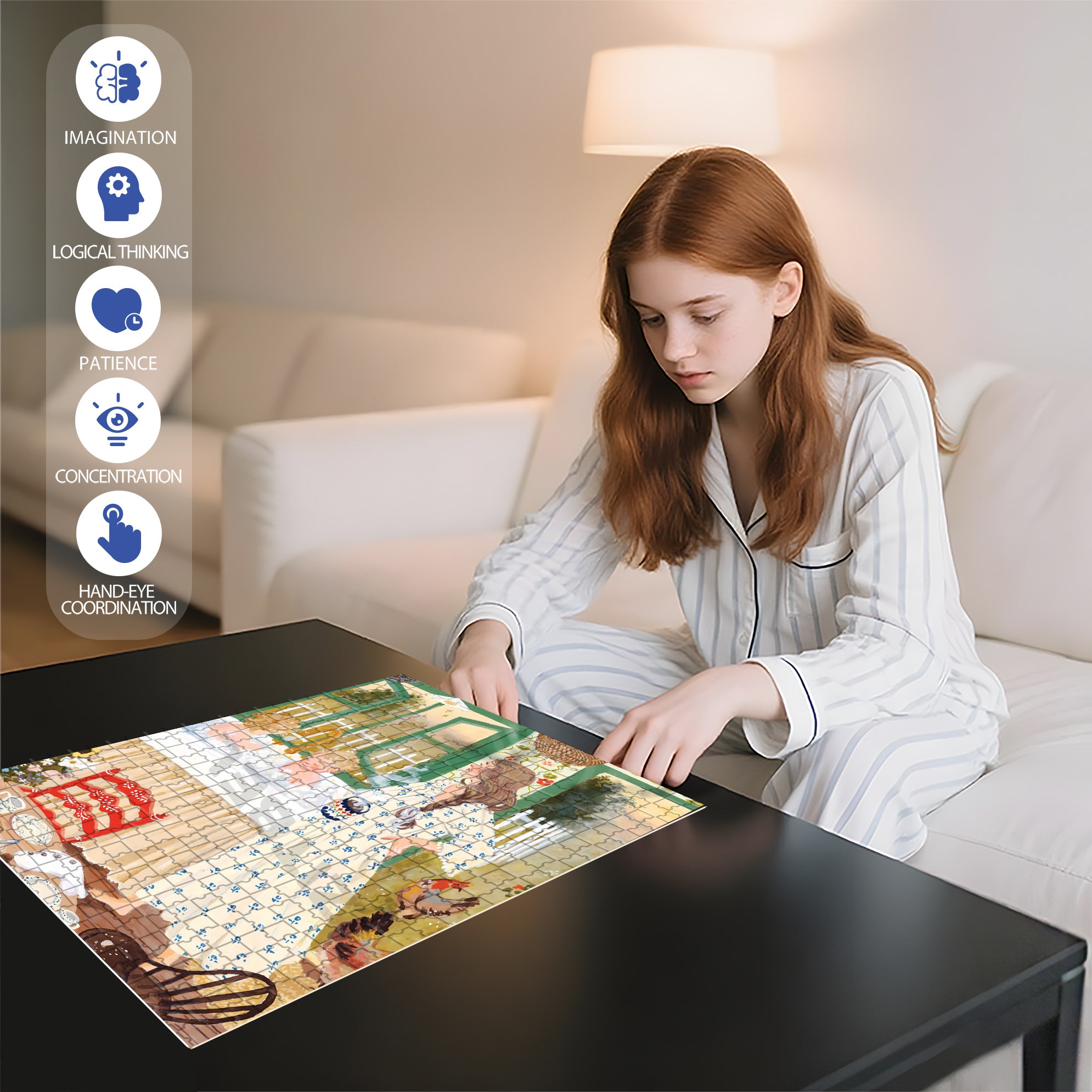 Mom's Busy Day 500pcs/1000pcs Jigsaw Puzzle, Scratch-Resistant, Interactive Family Game & Brain-Boosting DIY Decor, Perfect for Halloween, Christmas & New Year Gifts, Family Puzzle Game