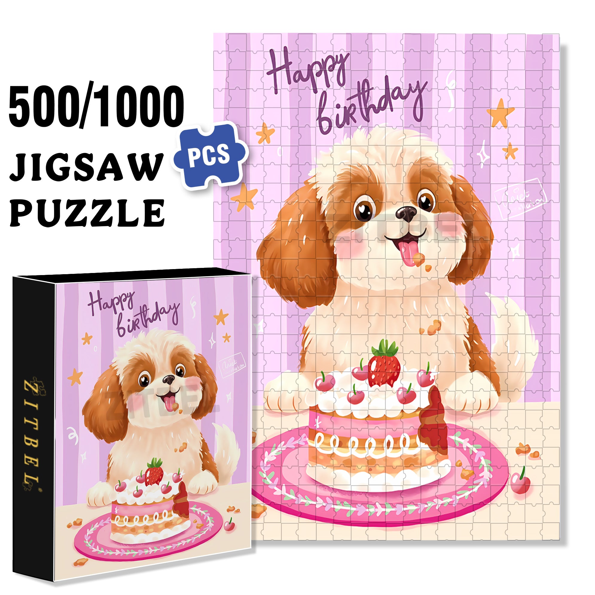 My Newest Birthday 500pcs/1000pcs Jigsaw Puzzle, Scratch-Resistant, Interactive Family Game & Brain-Boosting DIY Decor, Perfect for Halloween, Christmas & New Year Gifts, Family Puzzle Game