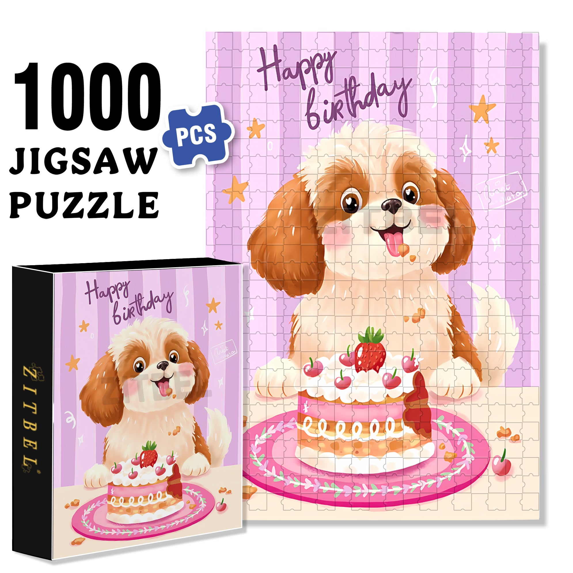 My Newest Birthday 500pcs/1000pcs Jigsaw Puzzle, Scratch-Resistant, Interactive Family Game & Brain-Boosting DIY Decor, Perfect for Halloween, Christmas & New Year Gifts, Family Puzzle Game