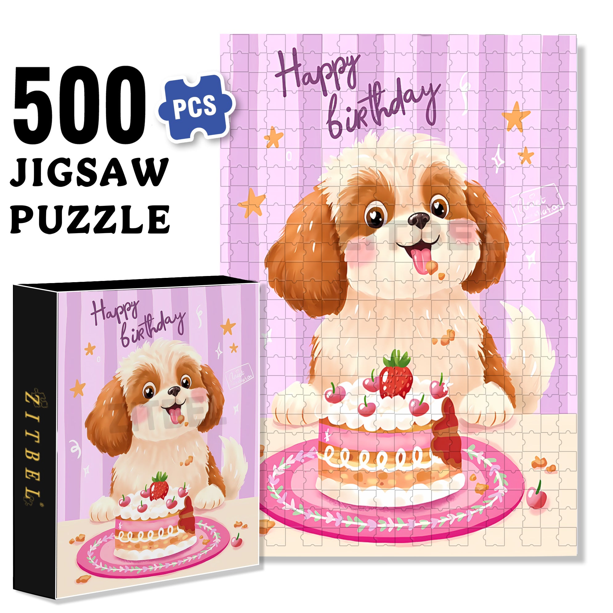 My Newest Birthday 500pcs/1000pcs Jigsaw Puzzle, Scratch-Resistant, Interactive Family Game & Brain-Boosting DIY Decor, Perfect for Halloween, Christmas & New Year Gifts, Family Puzzle Game