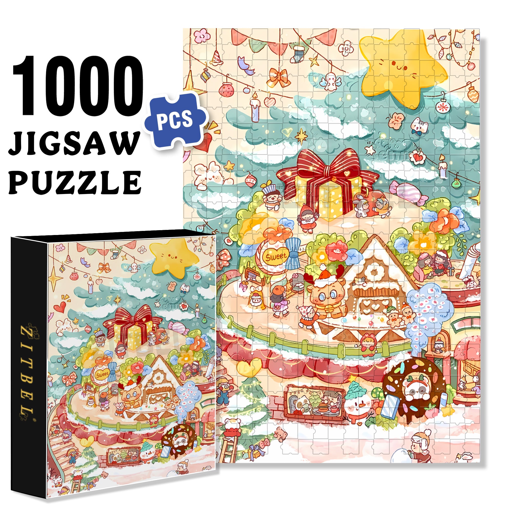 My World 500pcs/1000pcs Jigsaw Puzzle, Scratch-Resistant, Interactive Family Game & Brain-Boosting DIY Decor, Perfect for Halloween, Christmas & New Year Gifts, Family Puzzle Game