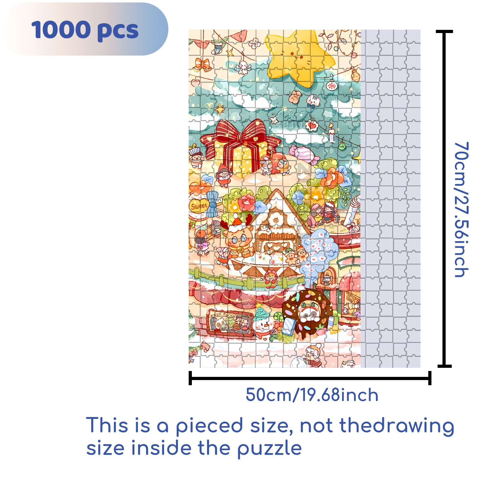 My World 500pcs/1000pcs Jigsaw Puzzle, Scratch-Resistant, Interactive Family Game & Brain-Boosting DIY Decor, Perfect for Halloween, Christmas & New Year Gifts, Family Puzzle Game