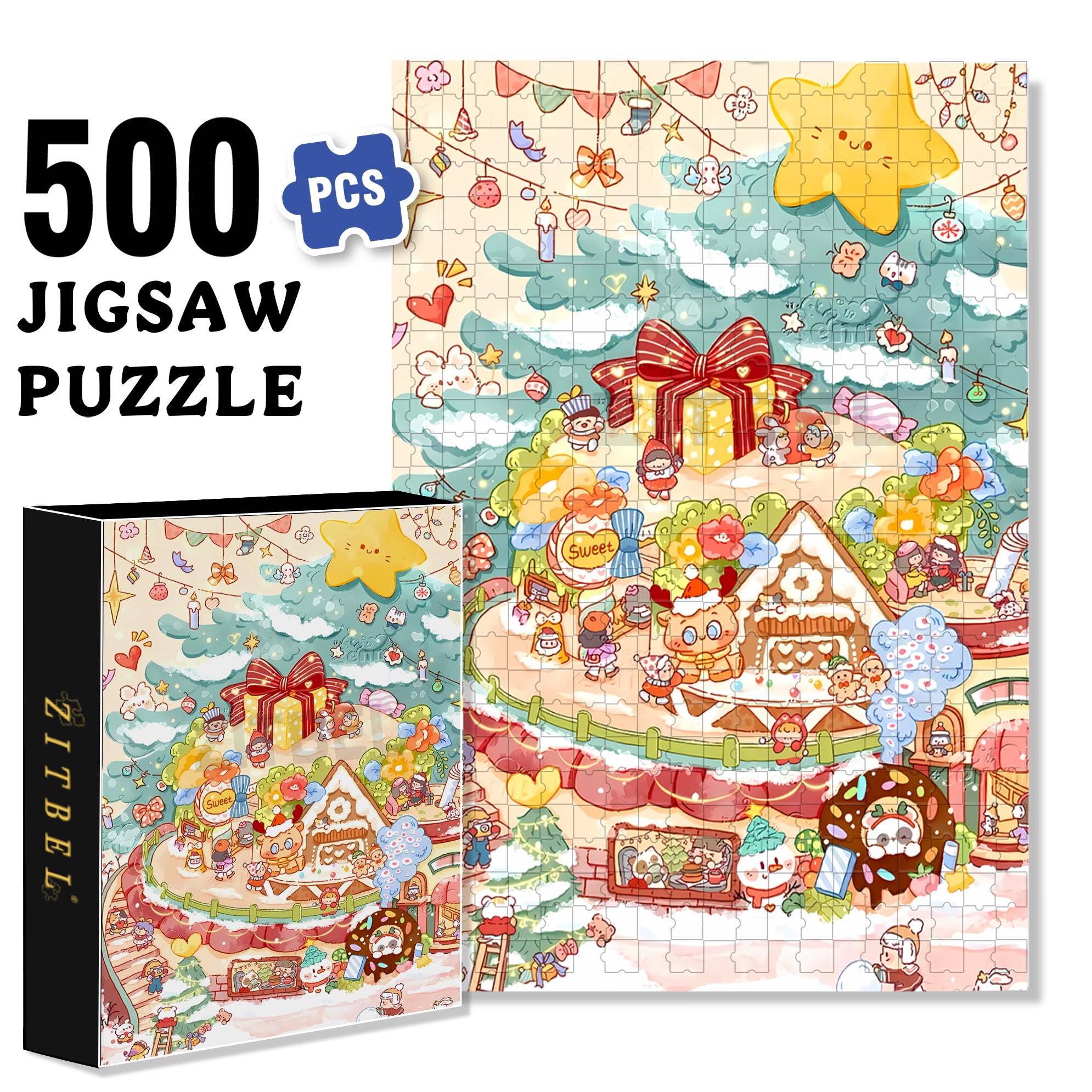 My World 500pcs/1000pcs Jigsaw Puzzle, Scratch-Resistant, Interactive Family Game & Brain-Boosting DIY Decor, Perfect for Halloween, Christmas & New Year Gifts, Family Puzzle Game