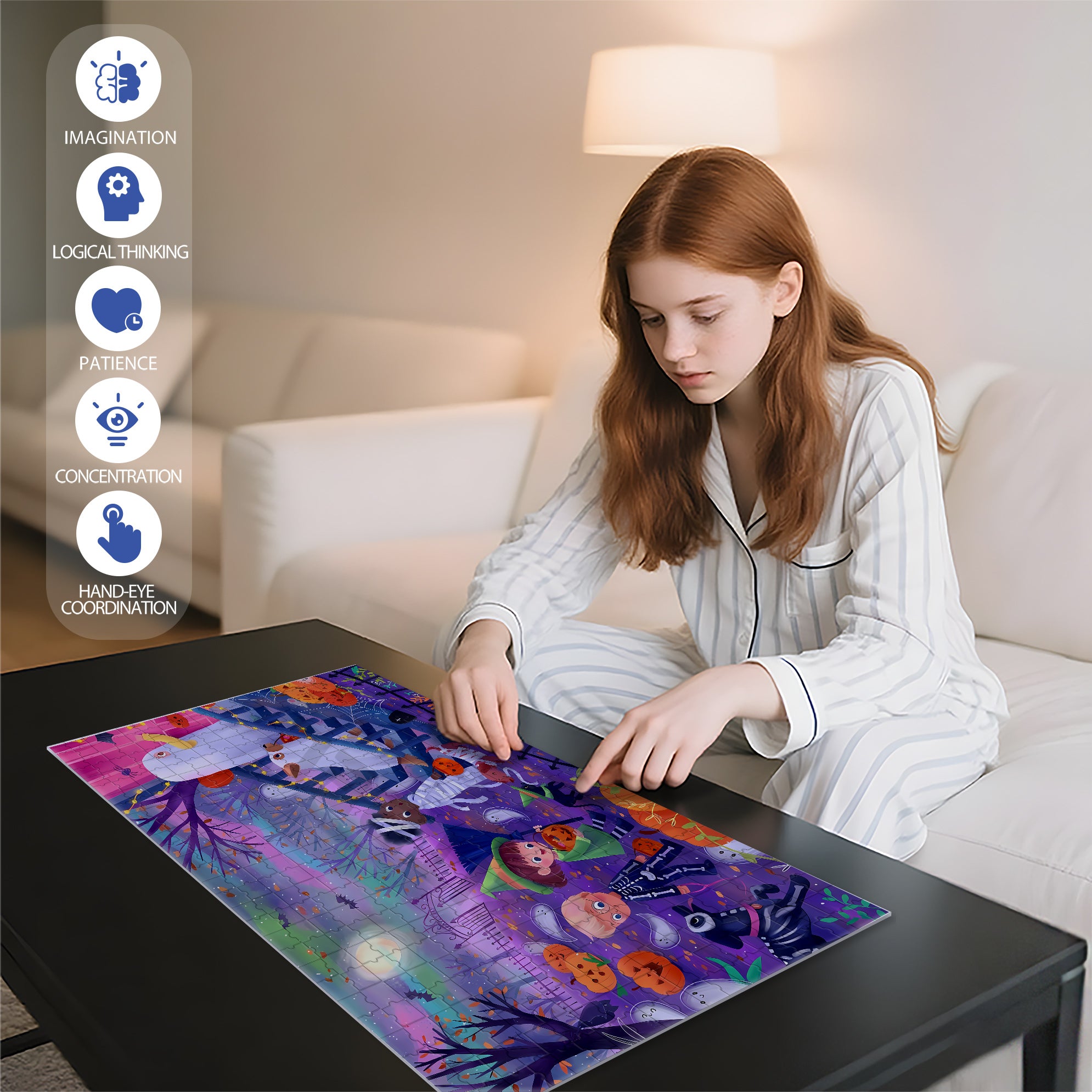 Our Halloween 500pcs/1000pcs Jigsaw Puzzle, Scratch-Resistant, Interactive Family Game & Brain-Boosting DIY Decor, Perfect for Halloween, Christmas & New Year Gifts, Family Puzzle Game