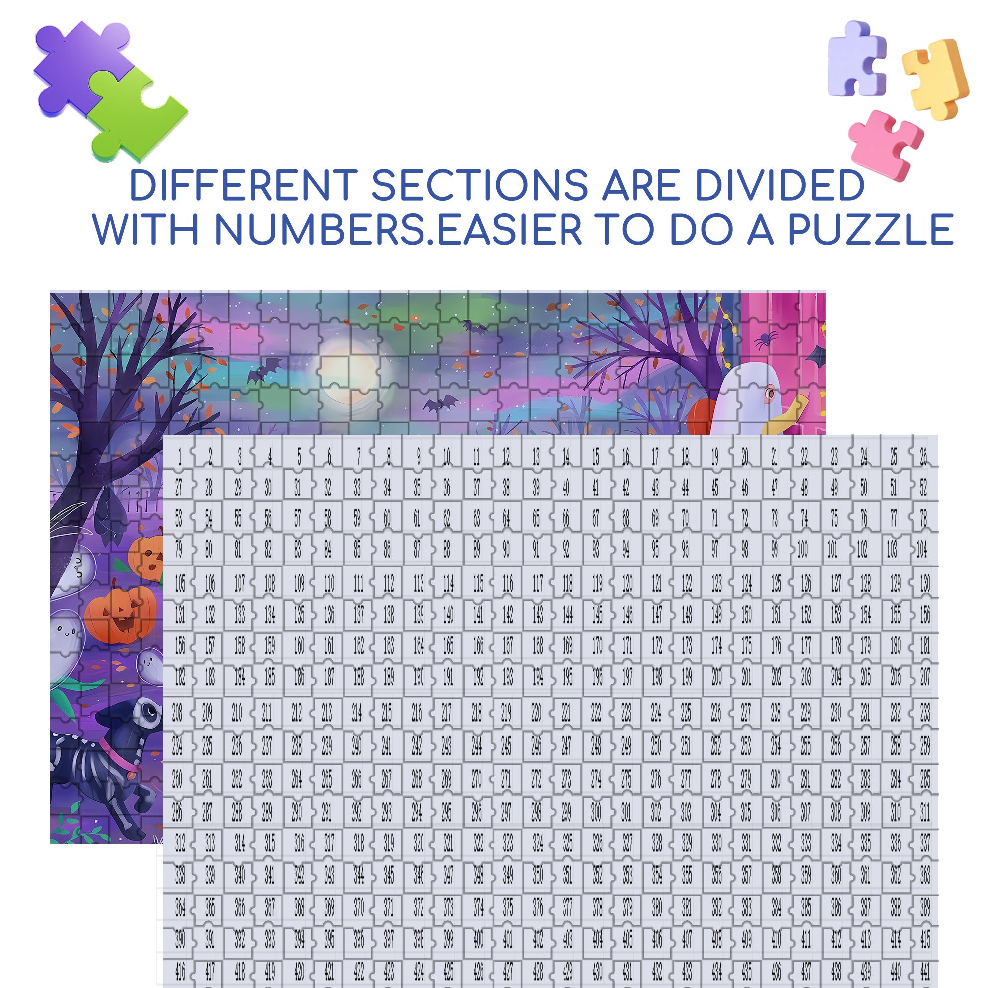 Our Halloween 500pcs/1000pcs Jigsaw Puzzle, Scratch-Resistant, Interactive Family Game & Brain-Boosting DIY Decor, Perfect for Halloween, Christmas & New Year Gifts, Family Puzzle Game